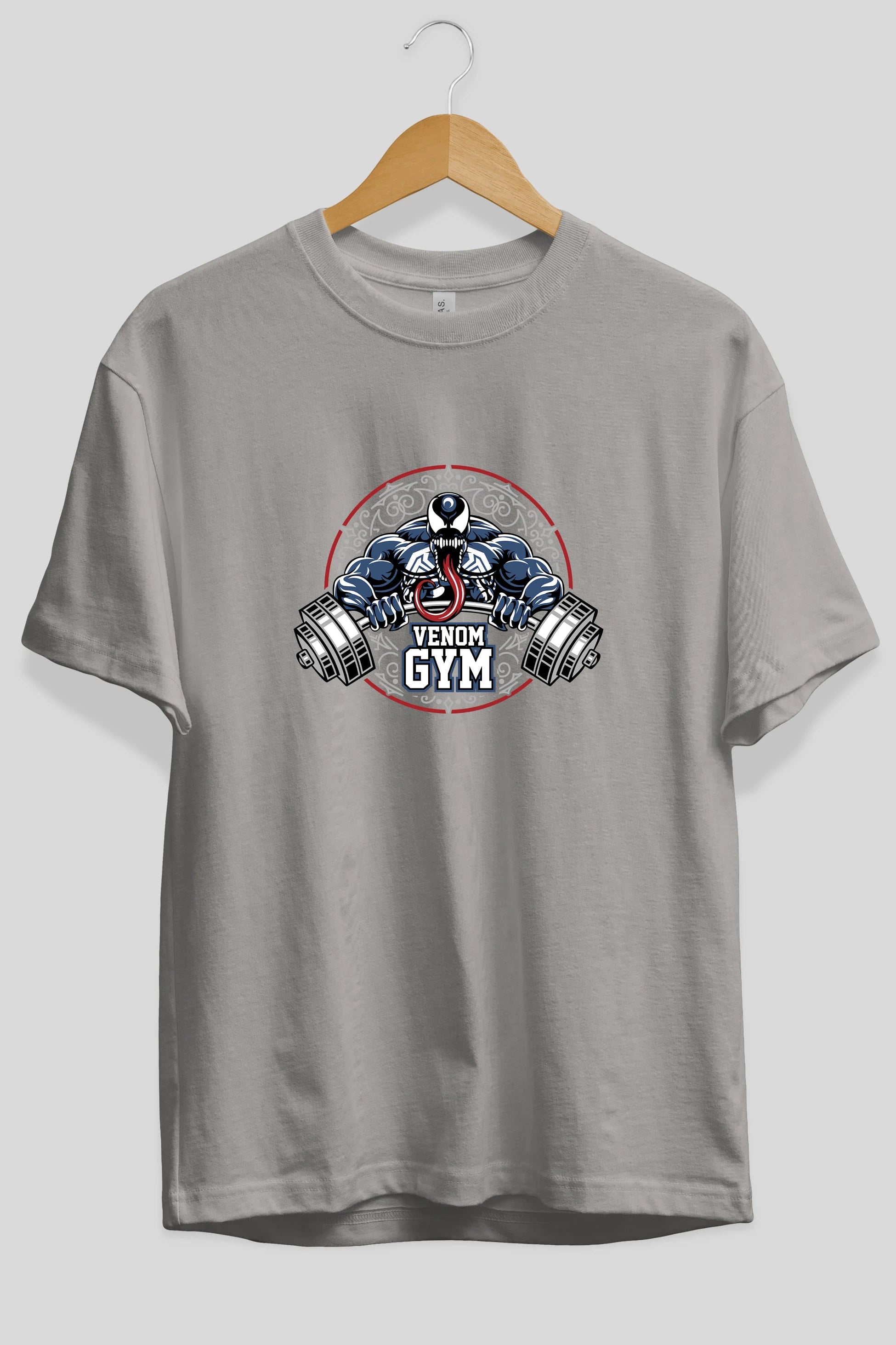 Venom GYM Ön Baskılı Oversize t-shirt Erkek Kadın Unisex %100 Pamuk Bisiklet Yaka tişort