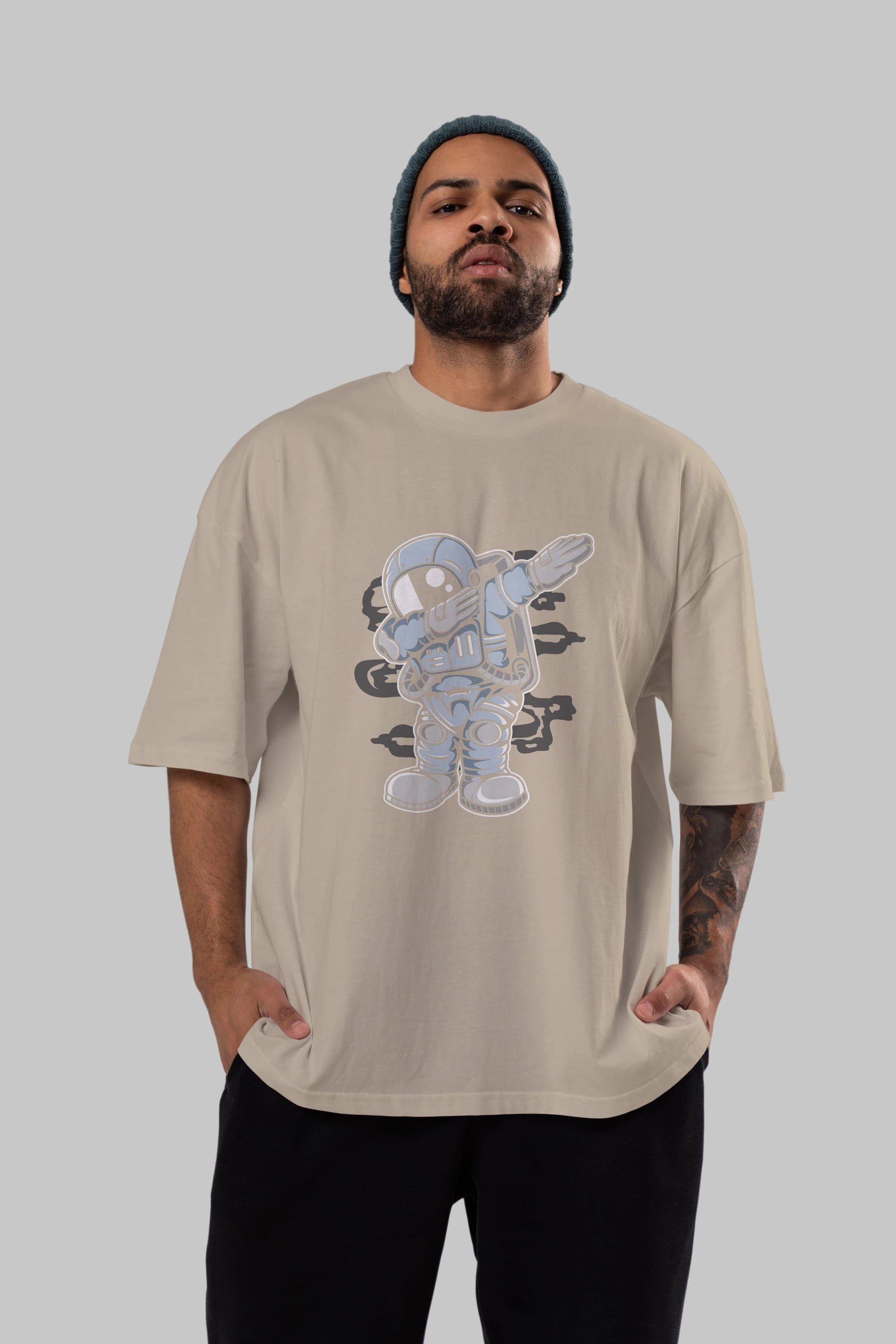 Astronaut Dab Ön Baskılı Oversize t-shirt Erkek Kadın Unisex