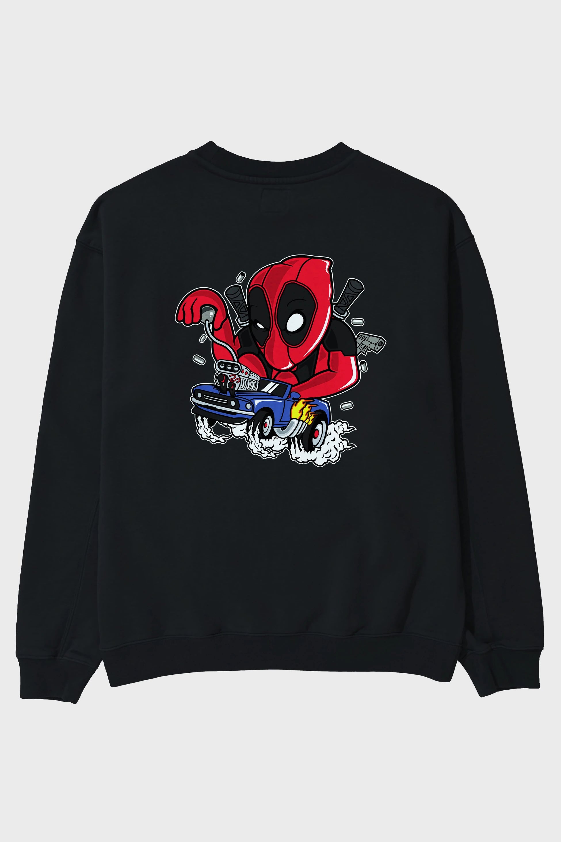 Deadpool (21) Arka Baskılı Oversize Sweatshirt Erkek Kadın Unisex