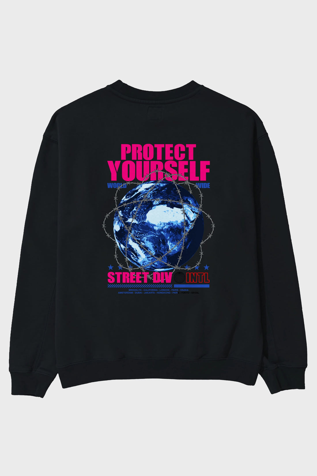 Protect Yourself Arka Baskılı Oversize Sweatshirt Erkek Kadın Unisex