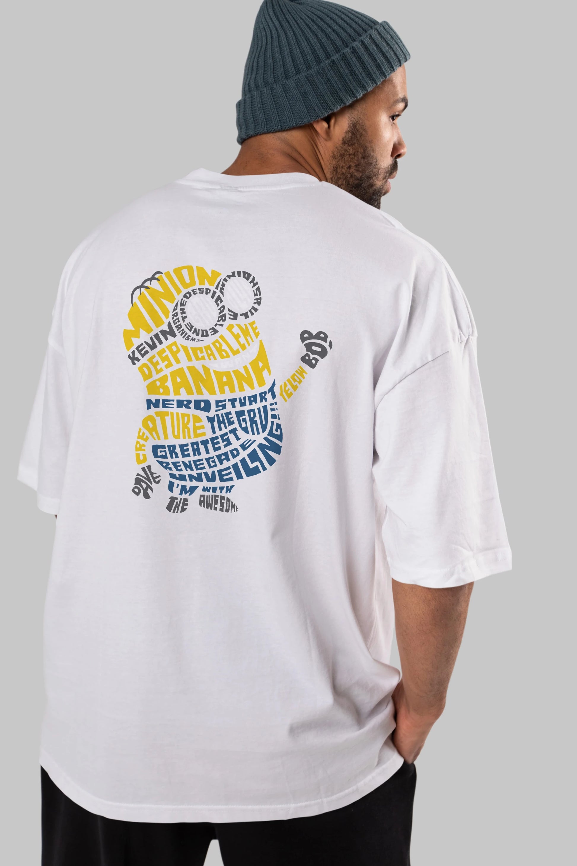 Minion Arka Baskılı Oversize t-shirt %100 pamuk Erkek Kadın Unisex