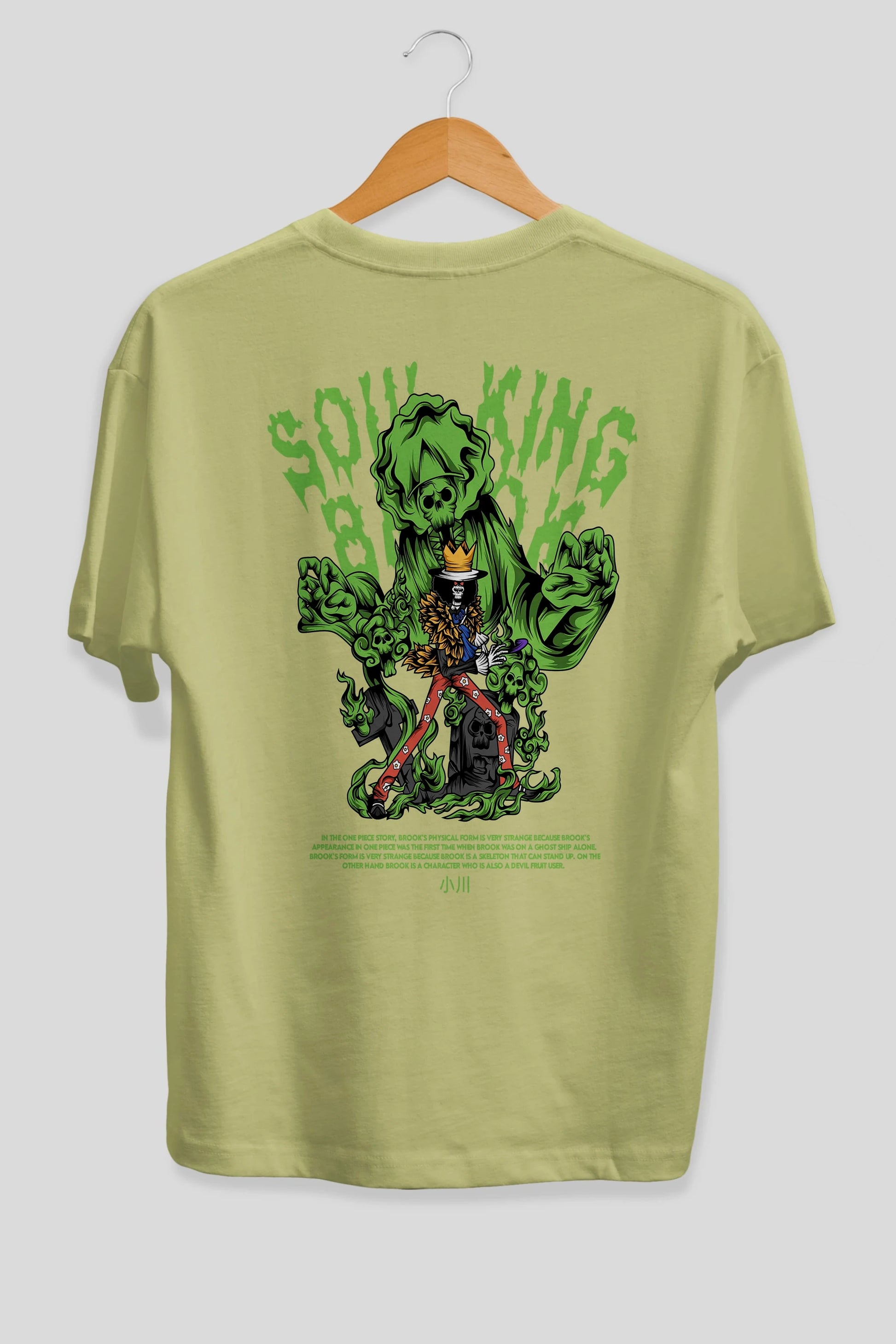 Soul King Brook Anime Arka Baskılı Oversize t-shirt Erkek Kadın Unisex