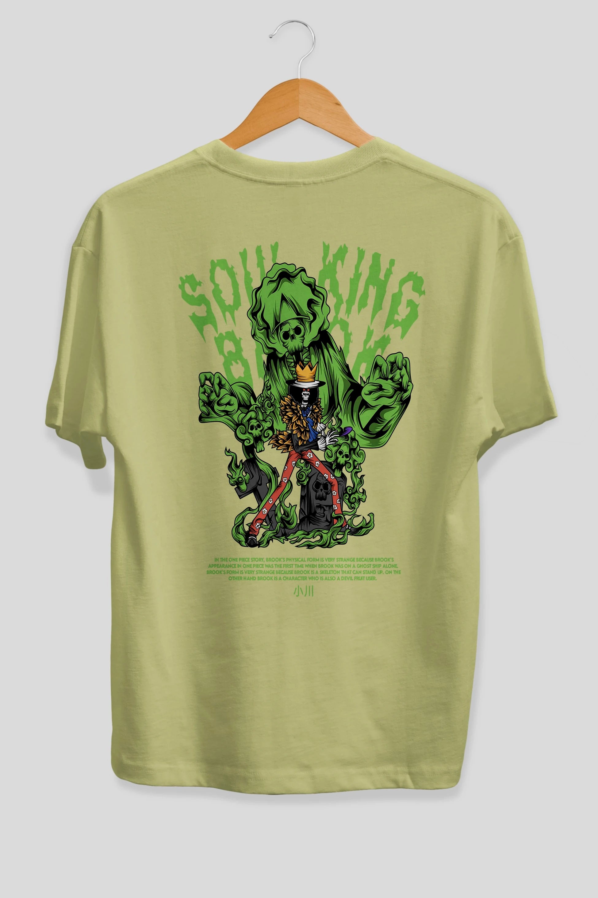 Soul King Brook Anime Arka Baskılı Oversize t-shirt Erkek Kadın Unisex
