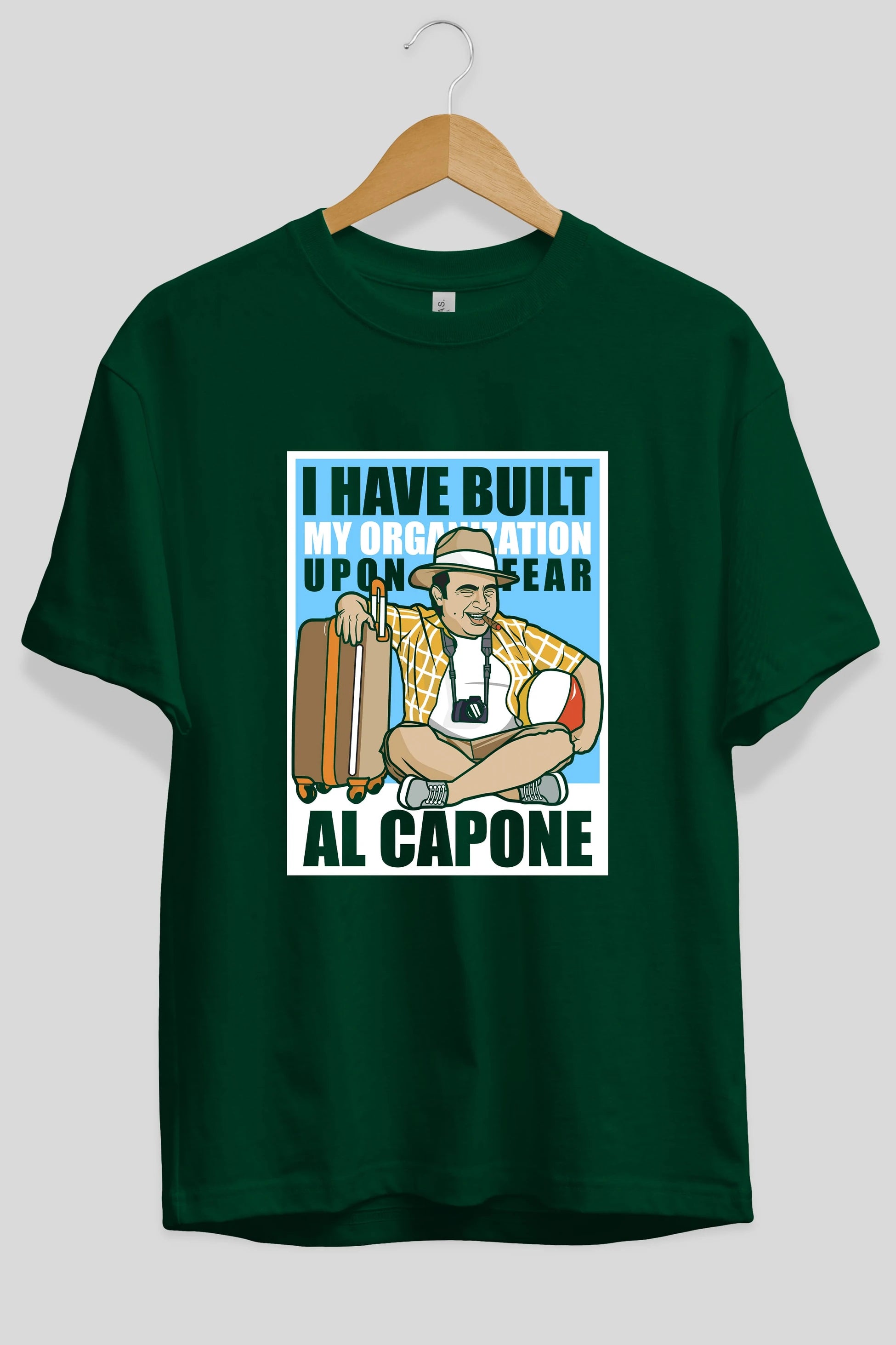 Al Capone Holiday Ön Baskılı Oversize t-shirt Erkek Kadın Unisex %100 Pamuk tişort