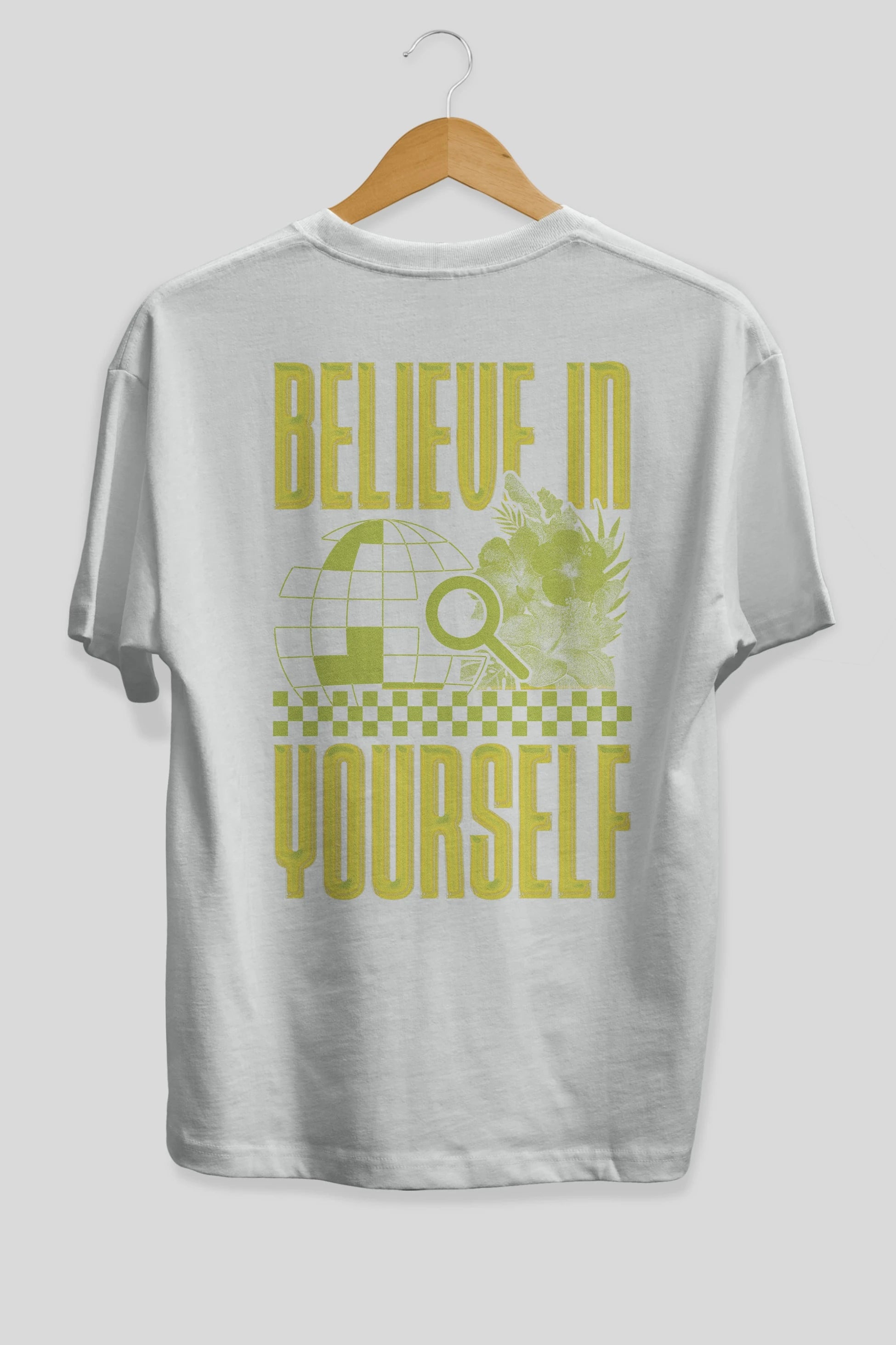 Believe in Yourself Yellow Arka Baskılı Oversize t-shirt Erkek Kadın Unisex