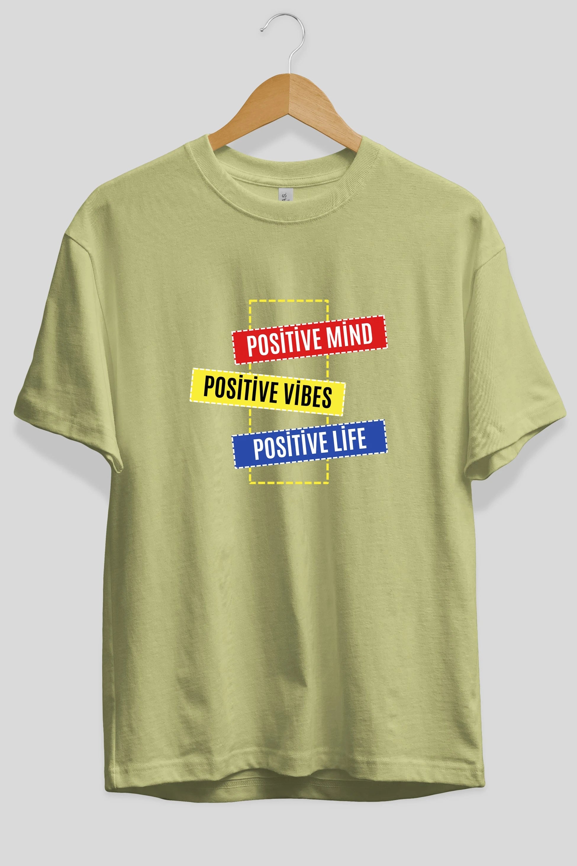 Positive Mind Vibes Lifes Ön Baskılı Oversize t-shirt Erkek Kadın Unisex