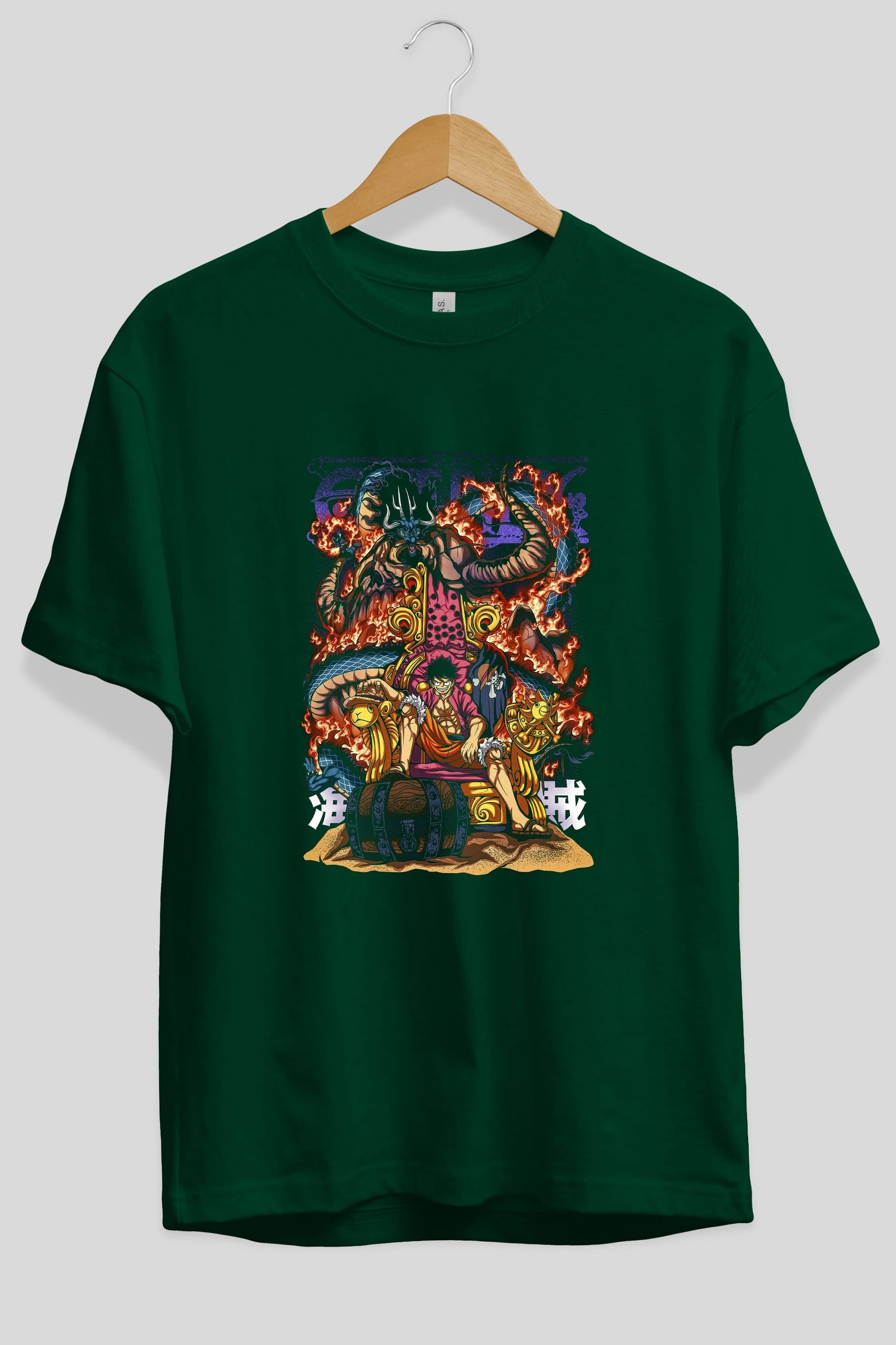 MONKEY D. LUFFY 1 Anime Ön Baskılı Oversize t-shirt %100 pamuk Erkek Kadın Unisex