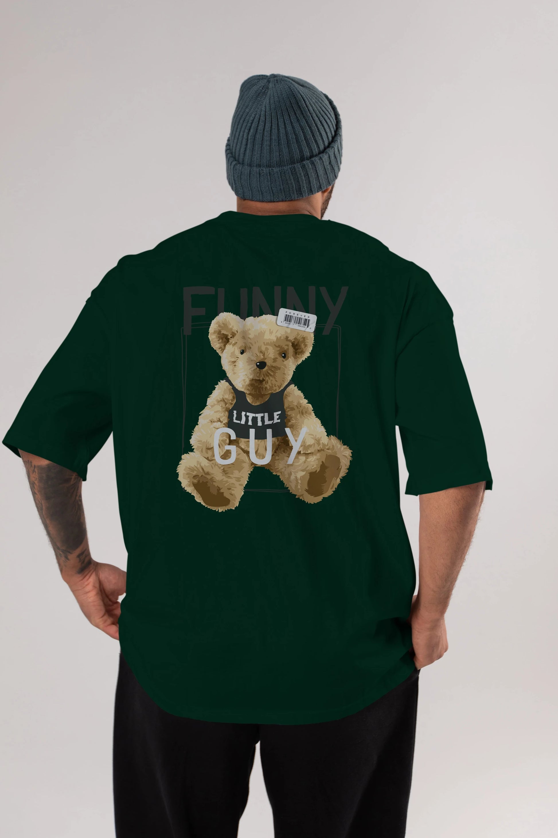 Teddy Bear Funny Arka Baskılı Oversize t-shirt Erkek Kadın Unisex %100 Pamuk