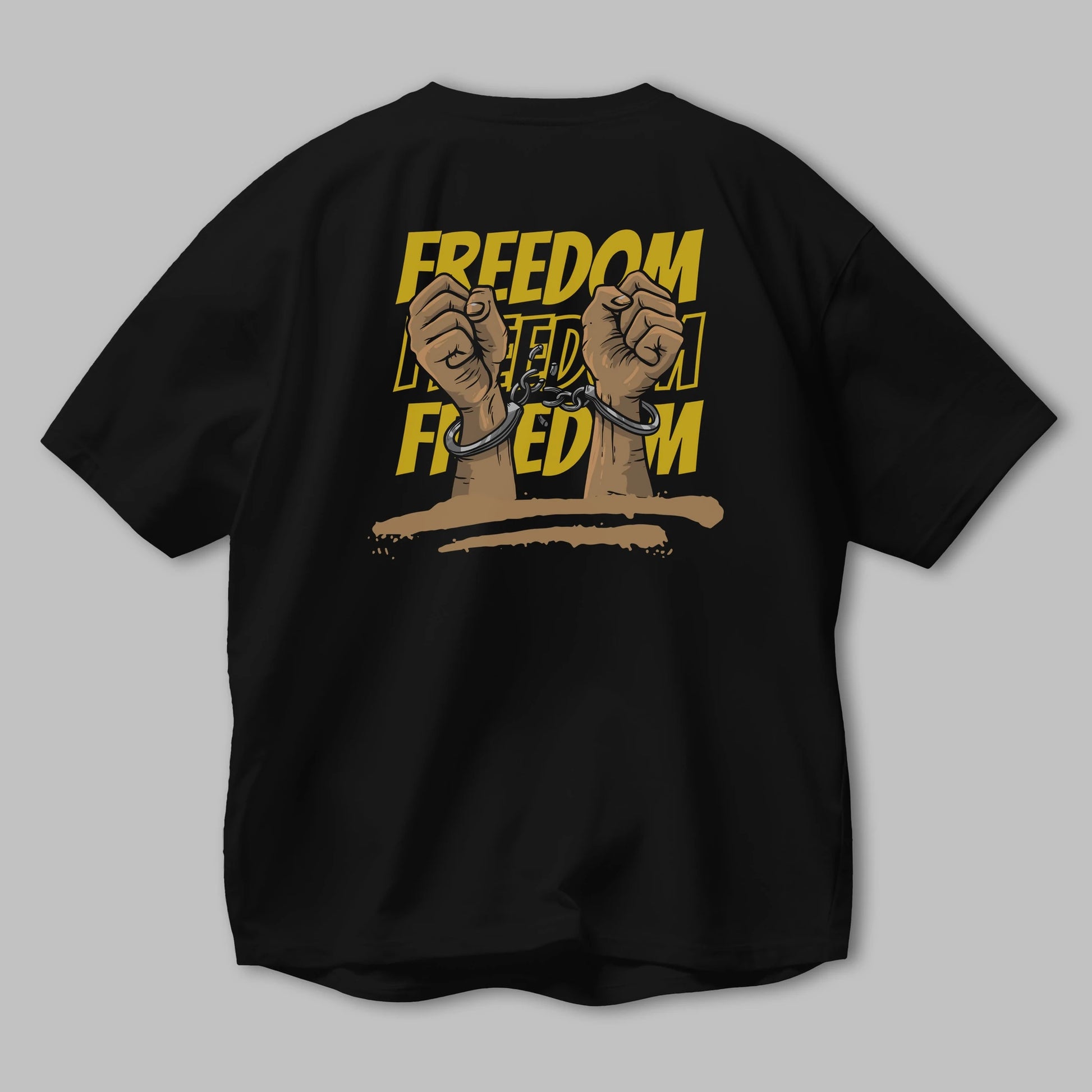 Freedom Yazılı Arka Baskılı Oversize t-shirt Erkek Kadın Unisex