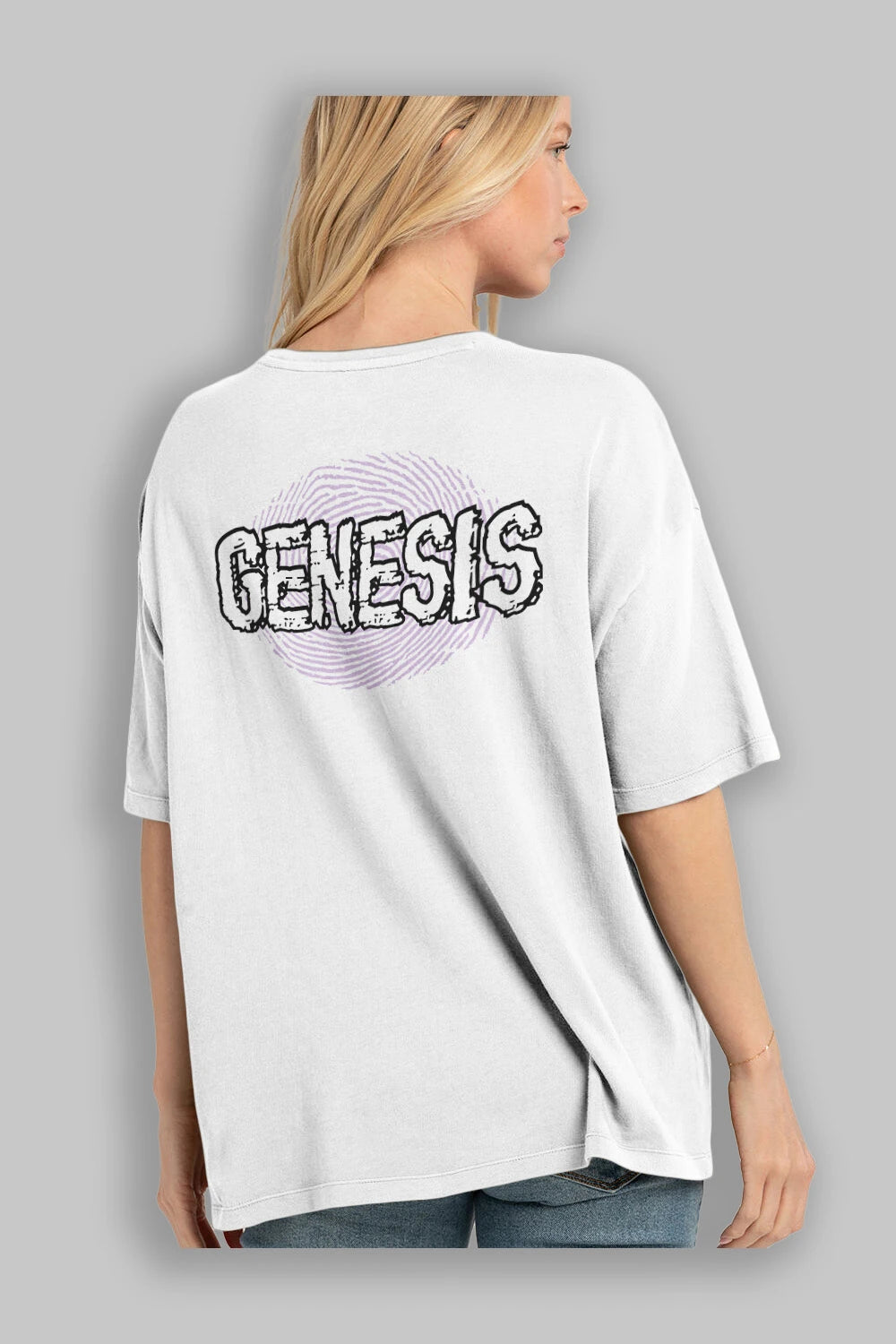 Genesis Arka Baskılı Oversize t-shirt Erkek Kadın Unisex