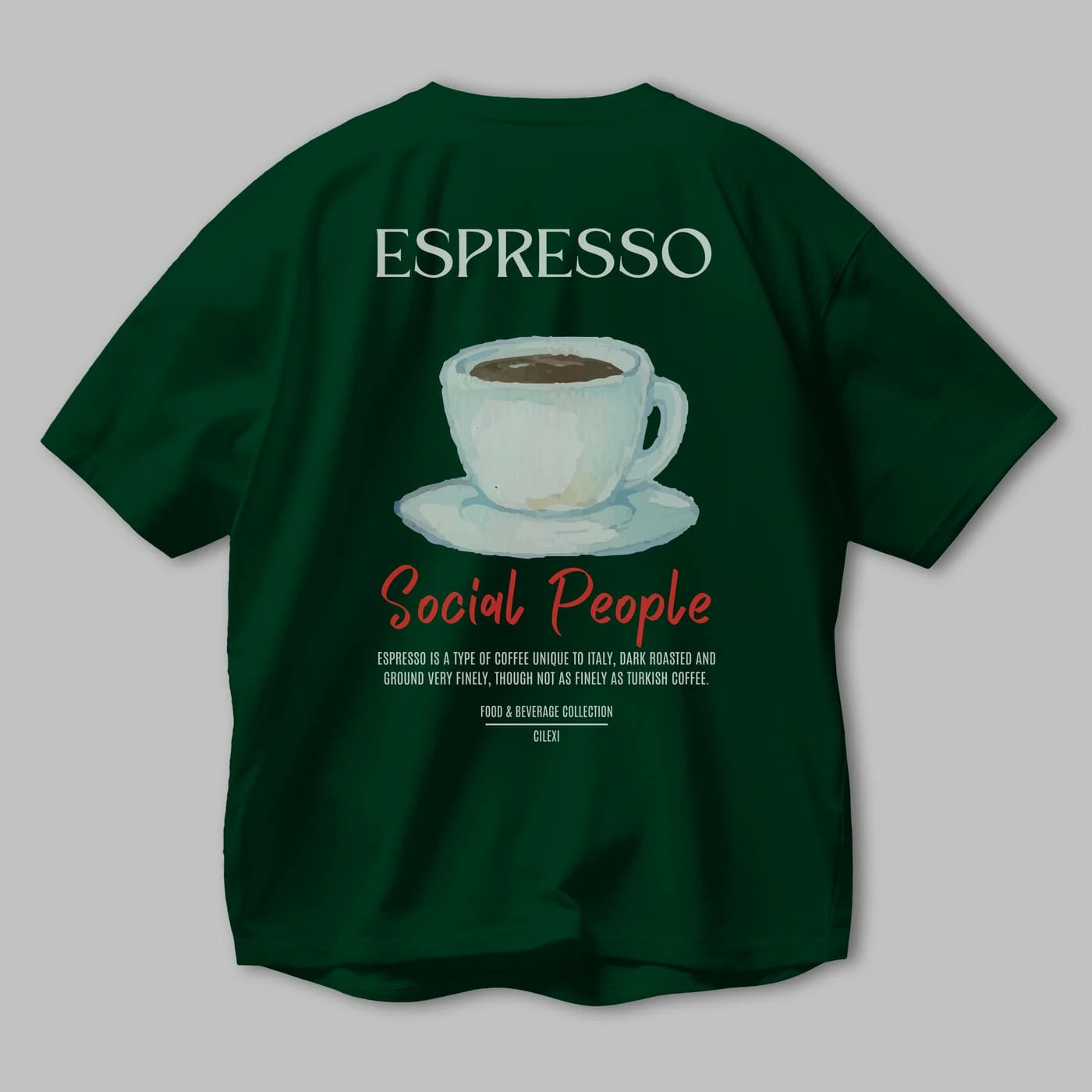 Espresso Kokteyl Serisi Baskılı Oversize t-shirt Erkek Kadın Unisex %100 Pamuk Bisiklet Yaka tişort