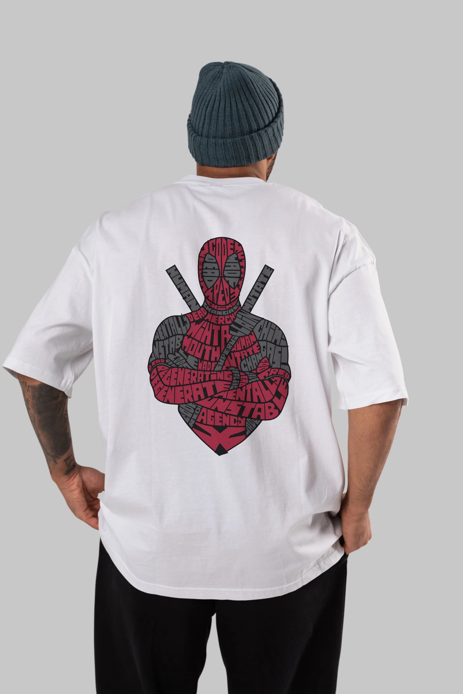 Dead Red Arka Baskılı Oversize t-shirt %100 pamuk Erkek Kadın Unisex