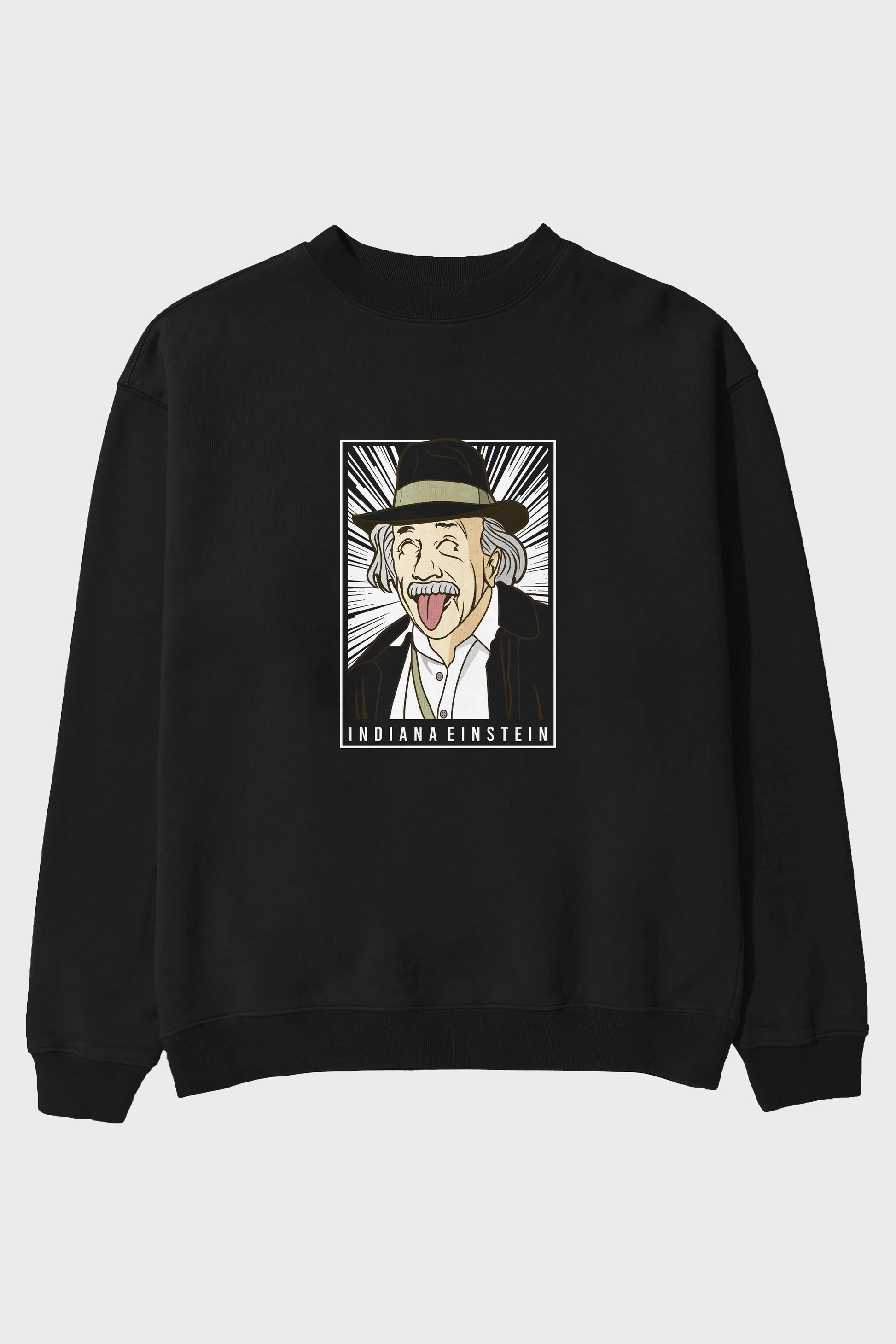 Indiana Jones Einstein Ön Baskılı Oversize Sweatshirt Erkek Kadın Unisex