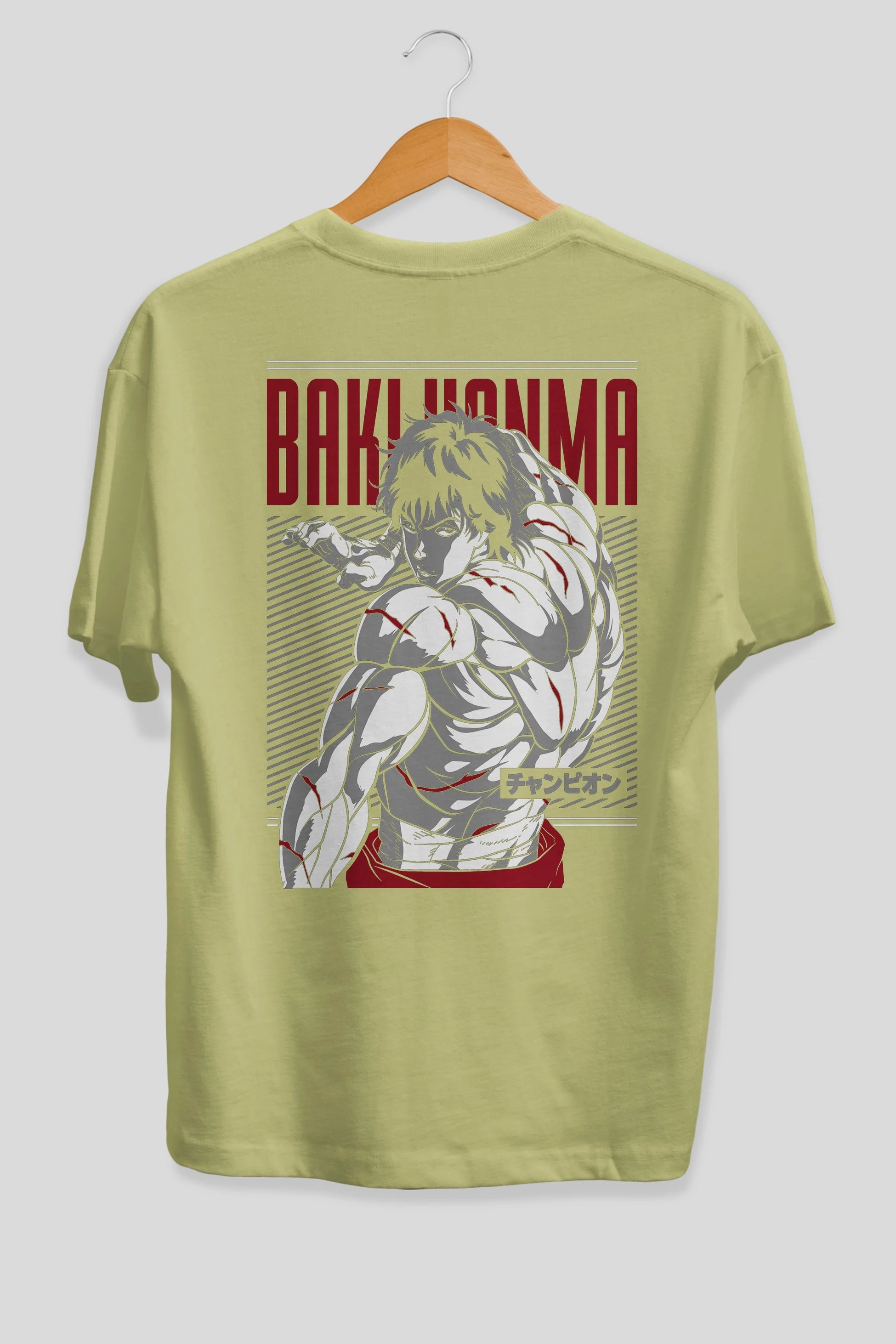 BAKI HANMA Anime Arka Baskılı Oversize t-shirt Erkek Kadın Unisex