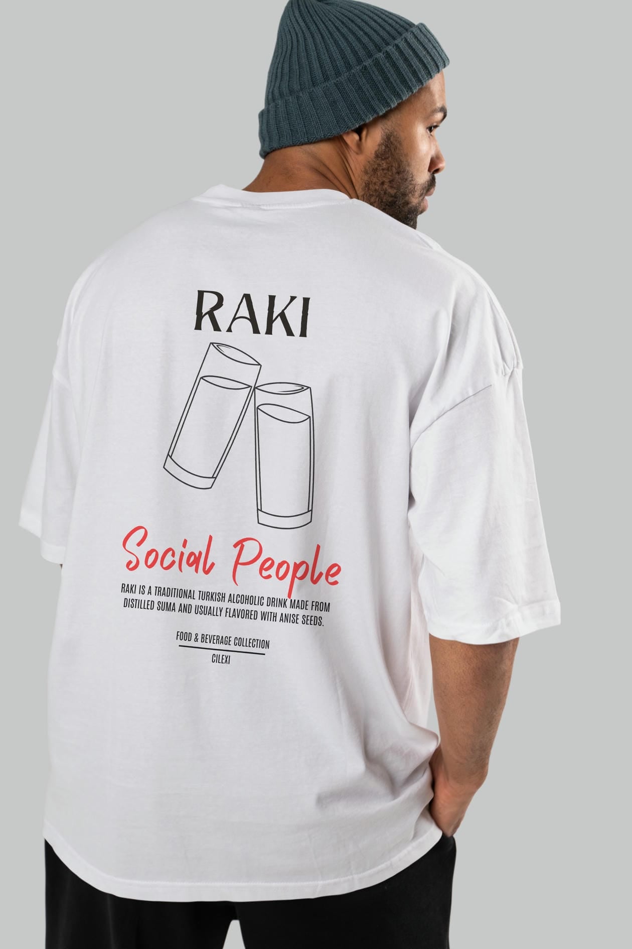 Rakı Kokteyl Serisi Baskılı Oversize t-shirt Erkek Kadın Unisex %100 Pamuk Bisiklet Yaka tişort
