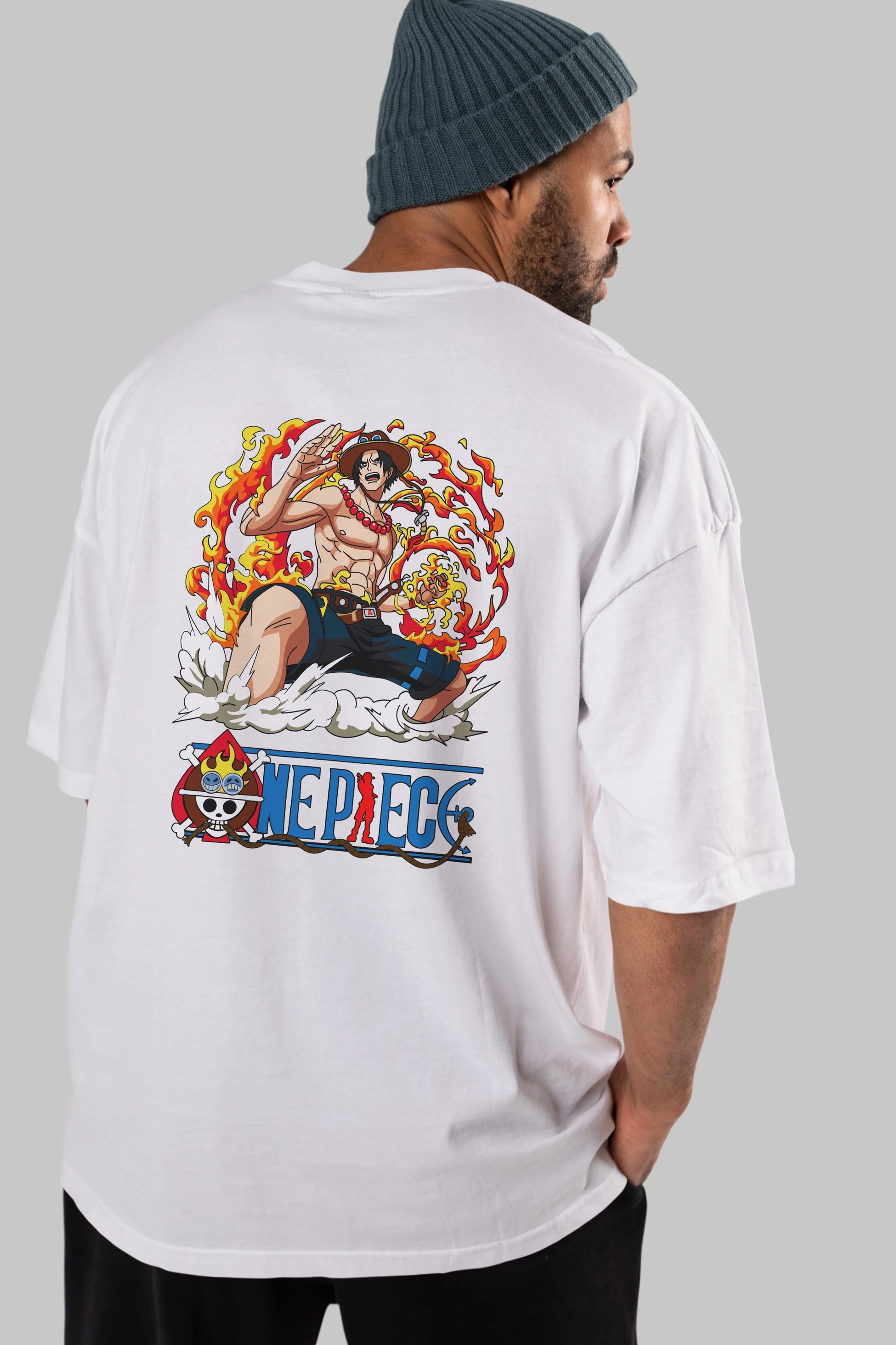One Piece Anime Arka Baskılı Oversize t-shirt Erkek Kadın Unisex %100 pamuk tişort