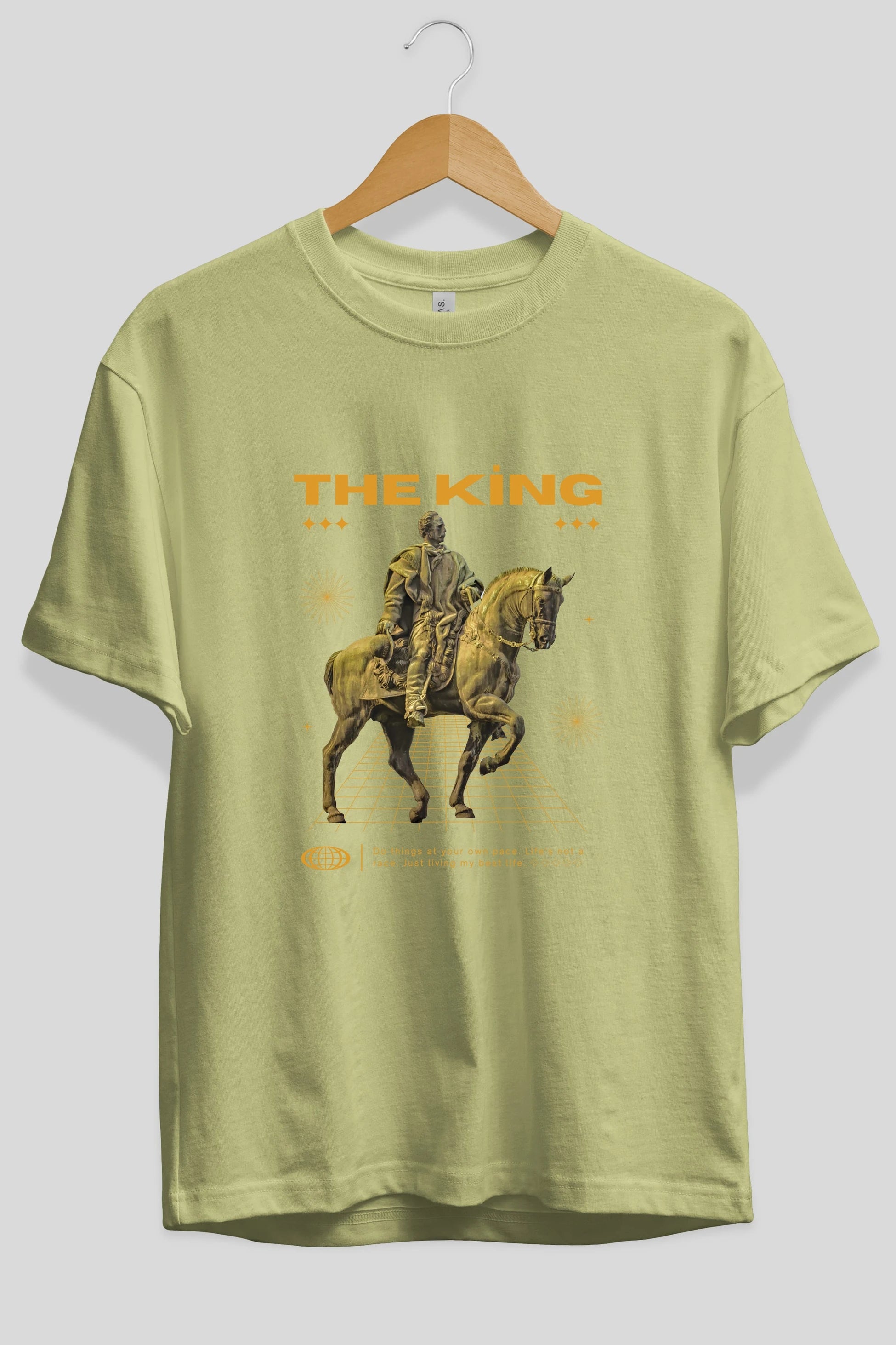 The King Yazılı Ön Baskılı Oversize t-shirt Erkek Kadın Unisex