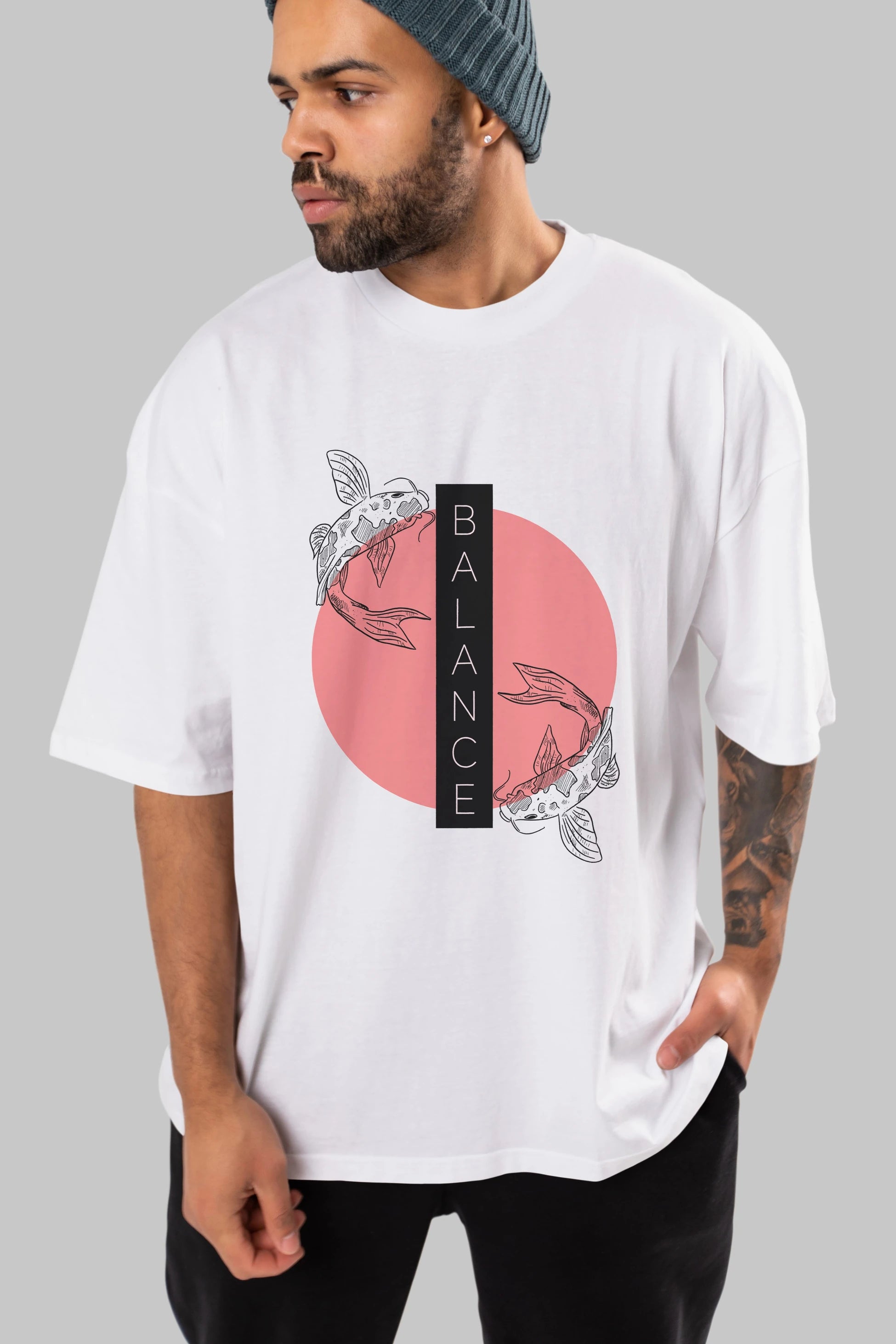 Balance 2 Yazılı Ön Baskılı Oversize t-shirt Erkek Kadın Unisex