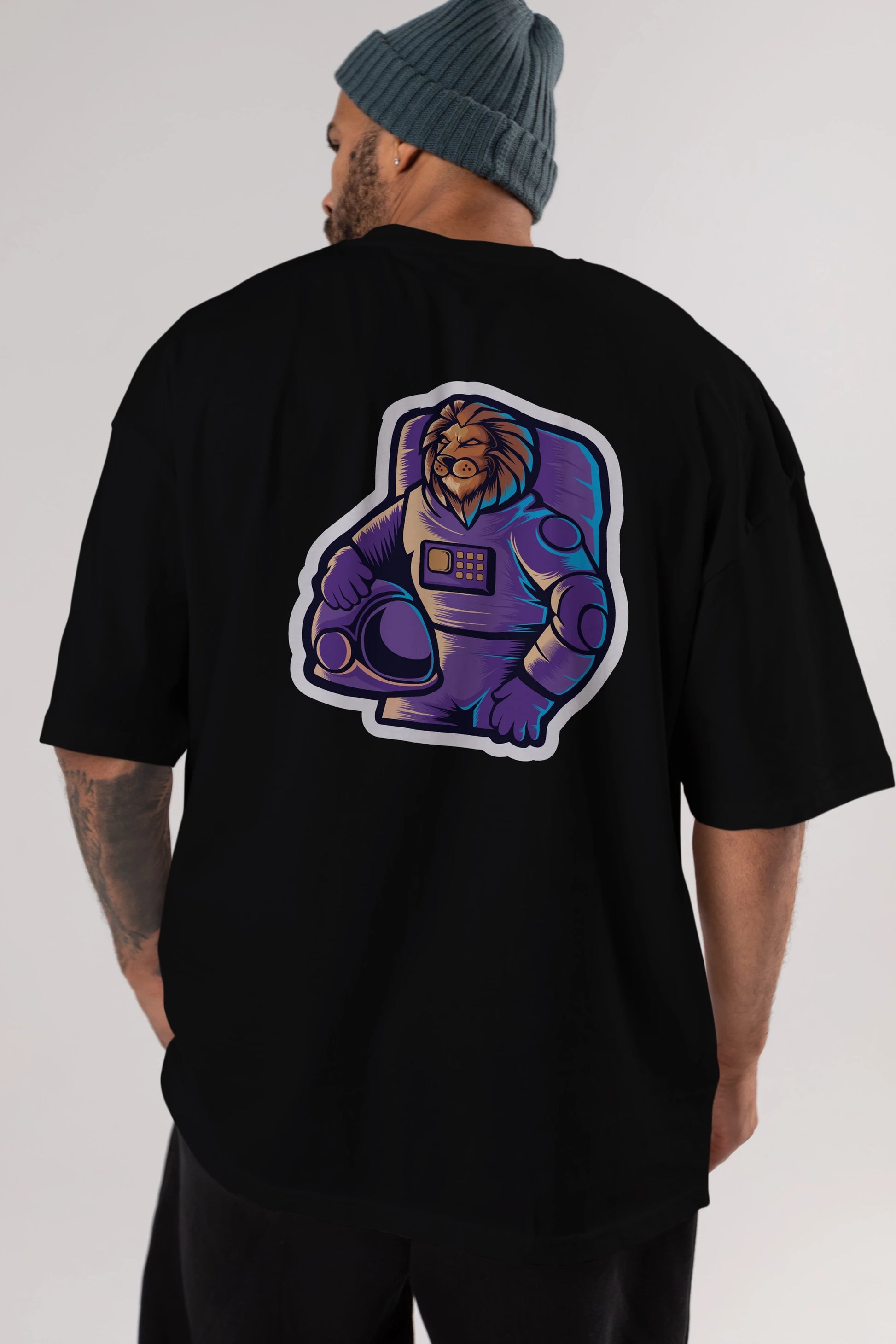 Astroking Sticker Arka Baskılı Oversize t-shirt Erkek Kadın Unisex