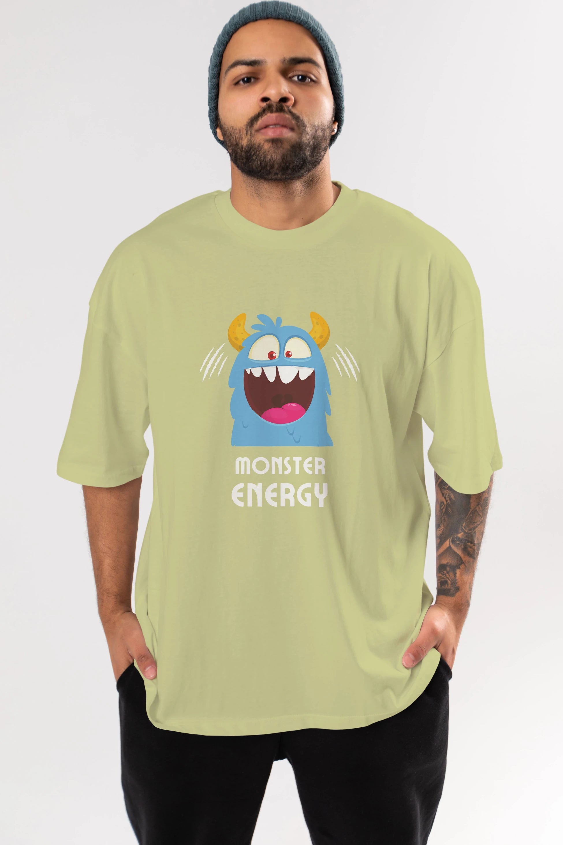 Monster Energy Ön Baskılı Oversize t-shirt Erkek Kadın Unisex