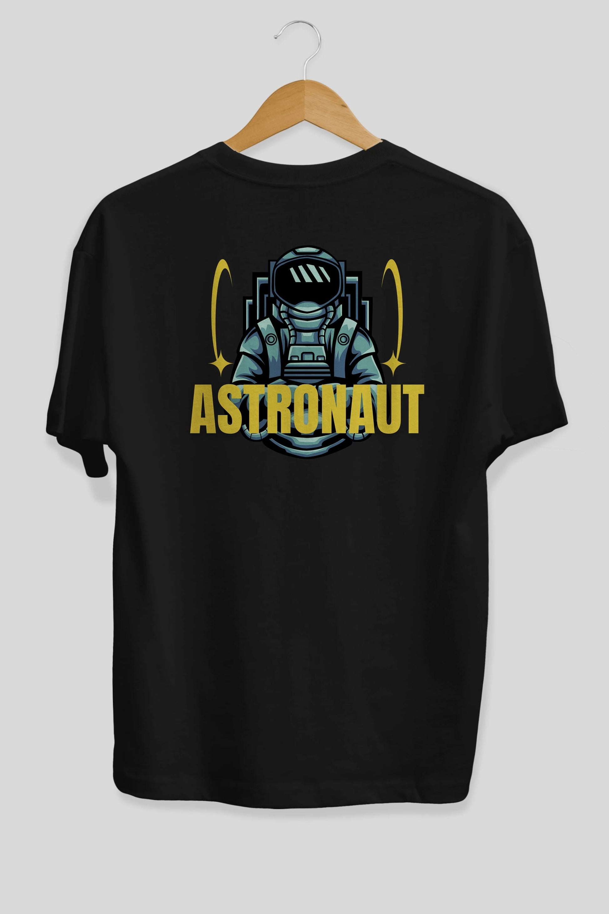 Astronaut Arka Baskılı Oversize t-shirt Erkek Kadın Unisex