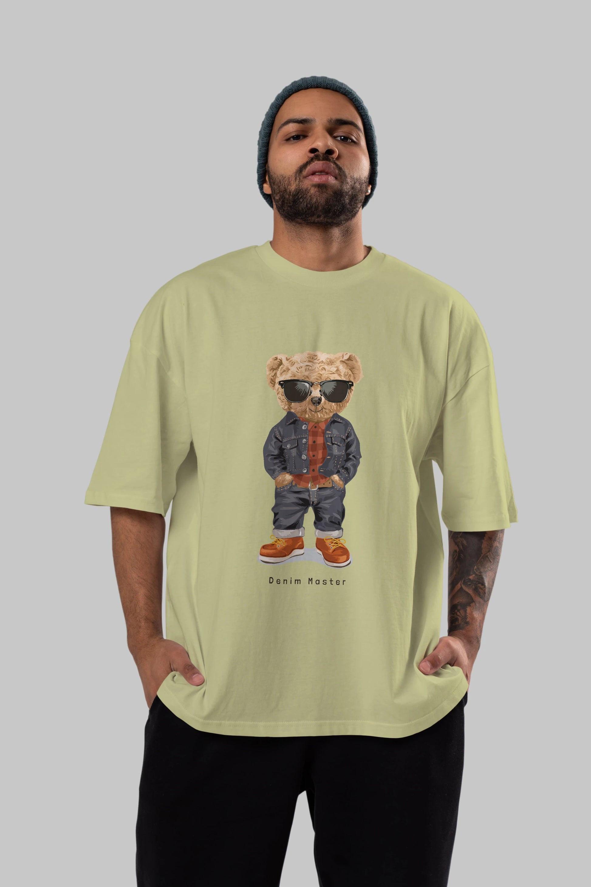 Teddy Bear Tarz Ön Baskılı Oversize t-shirt Erkek Kadın Unisex %100 Pamuk