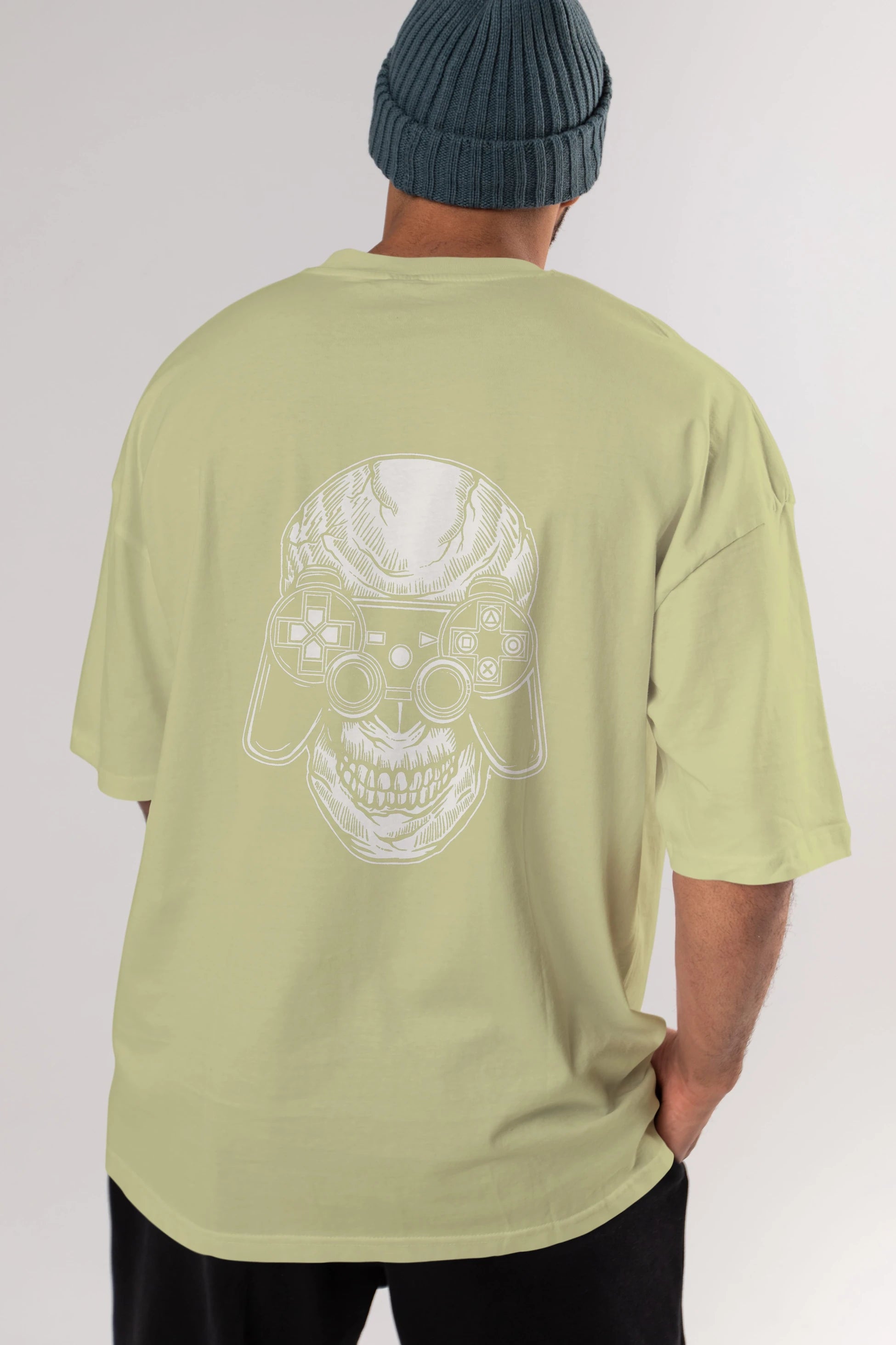 Skull Gamers Arka Baskılı Oversize t-shirt Erkek Kadın Unisex %100 Pamuk