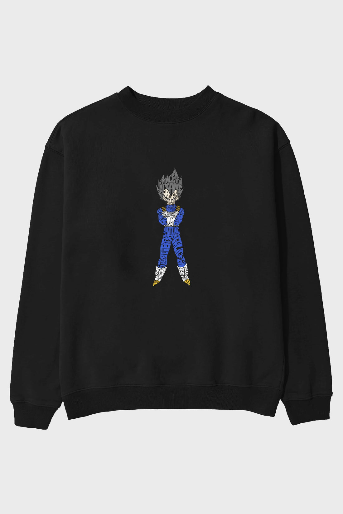 Vegeta Ön Baskılı Oversize Sweatshirt Erkek Kadın Unisex