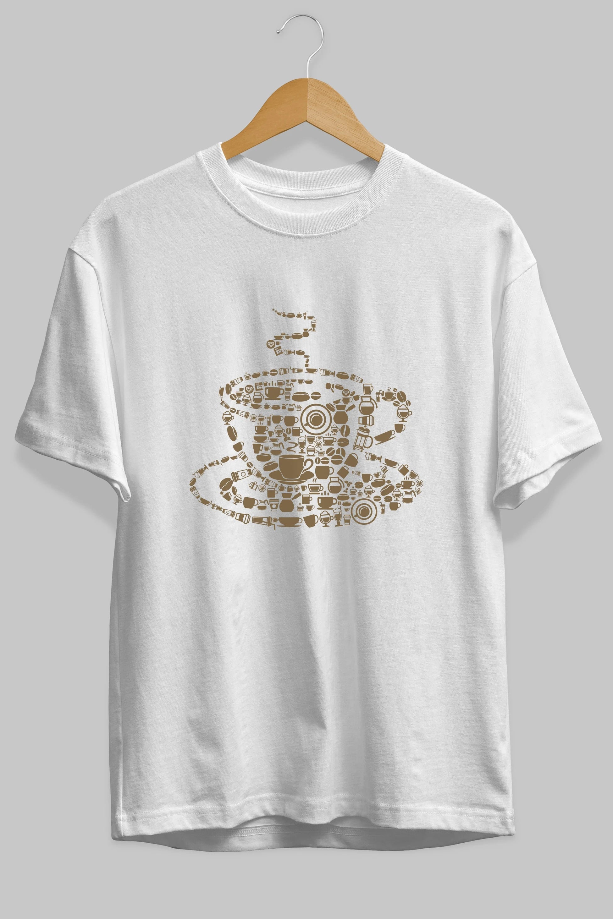 Coffee Ön Baskılı Oversize t-shirt %100 pamuk Erkek Kadın Unisex