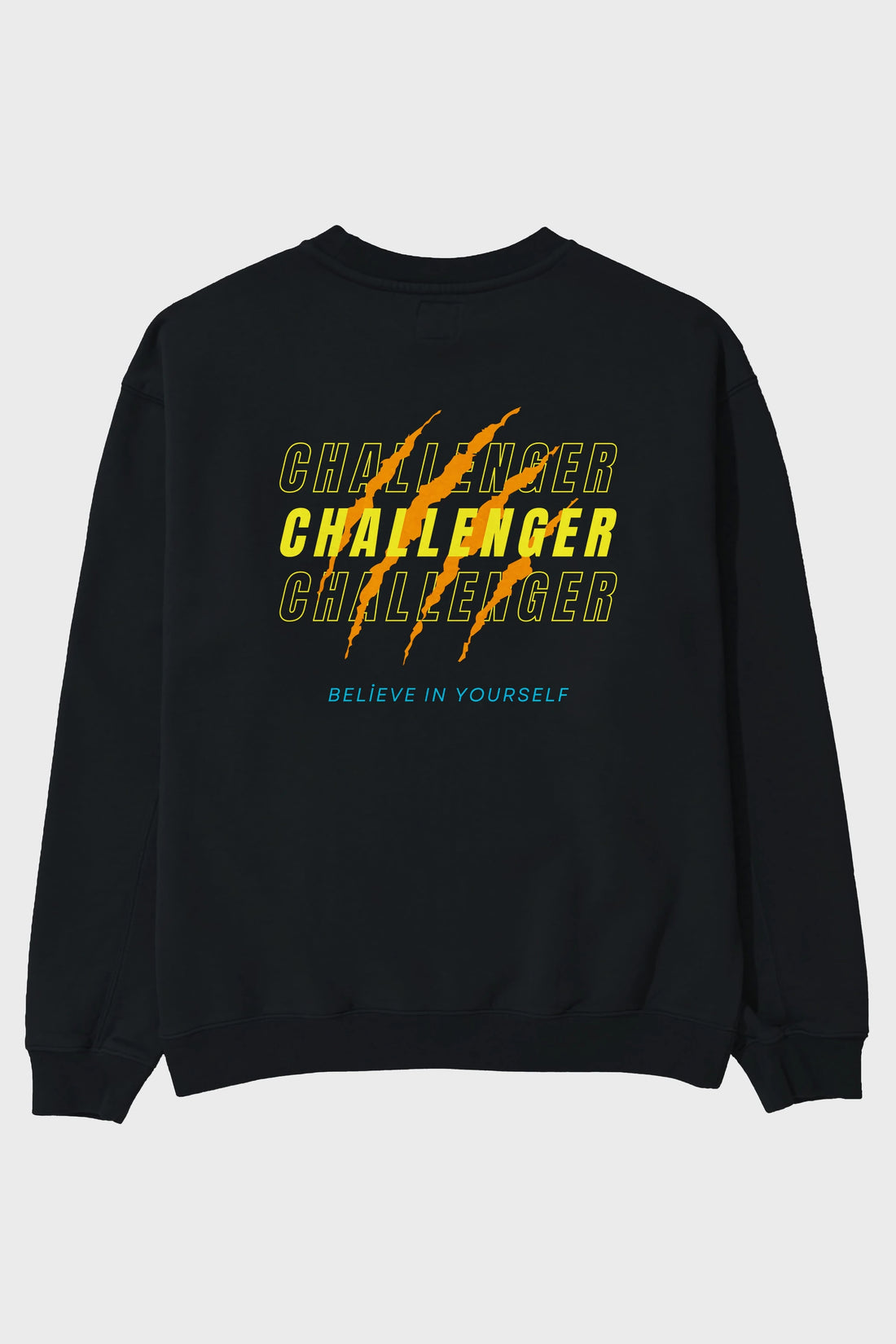 Challenger Yazılı Arka Baskılı Oversize Sweatshirt Erkek Kadın Unisex