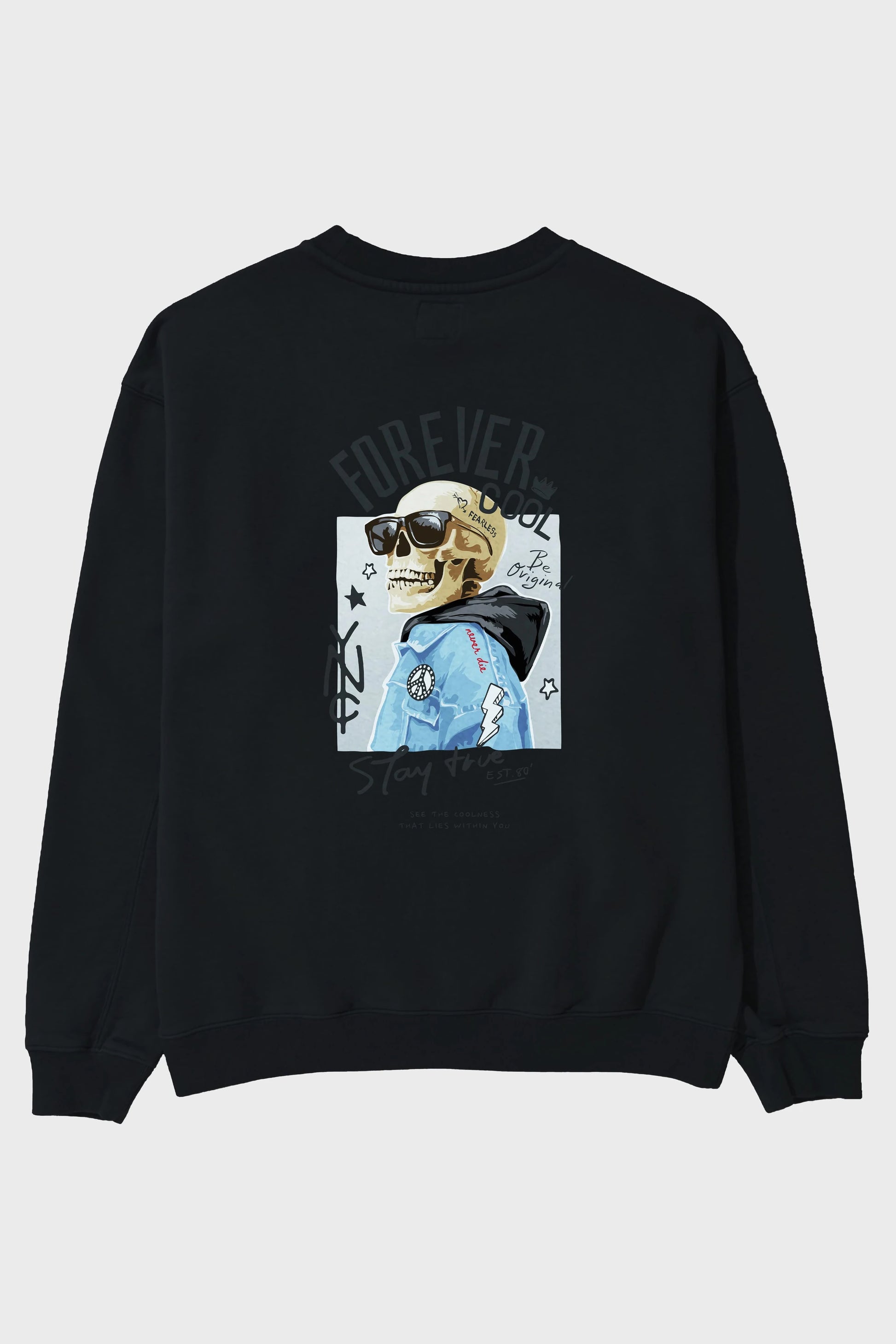 Teddy Bear Forever Cool Arka Baskılı Oversize Sweatshirt Erkek Kadın Unisex