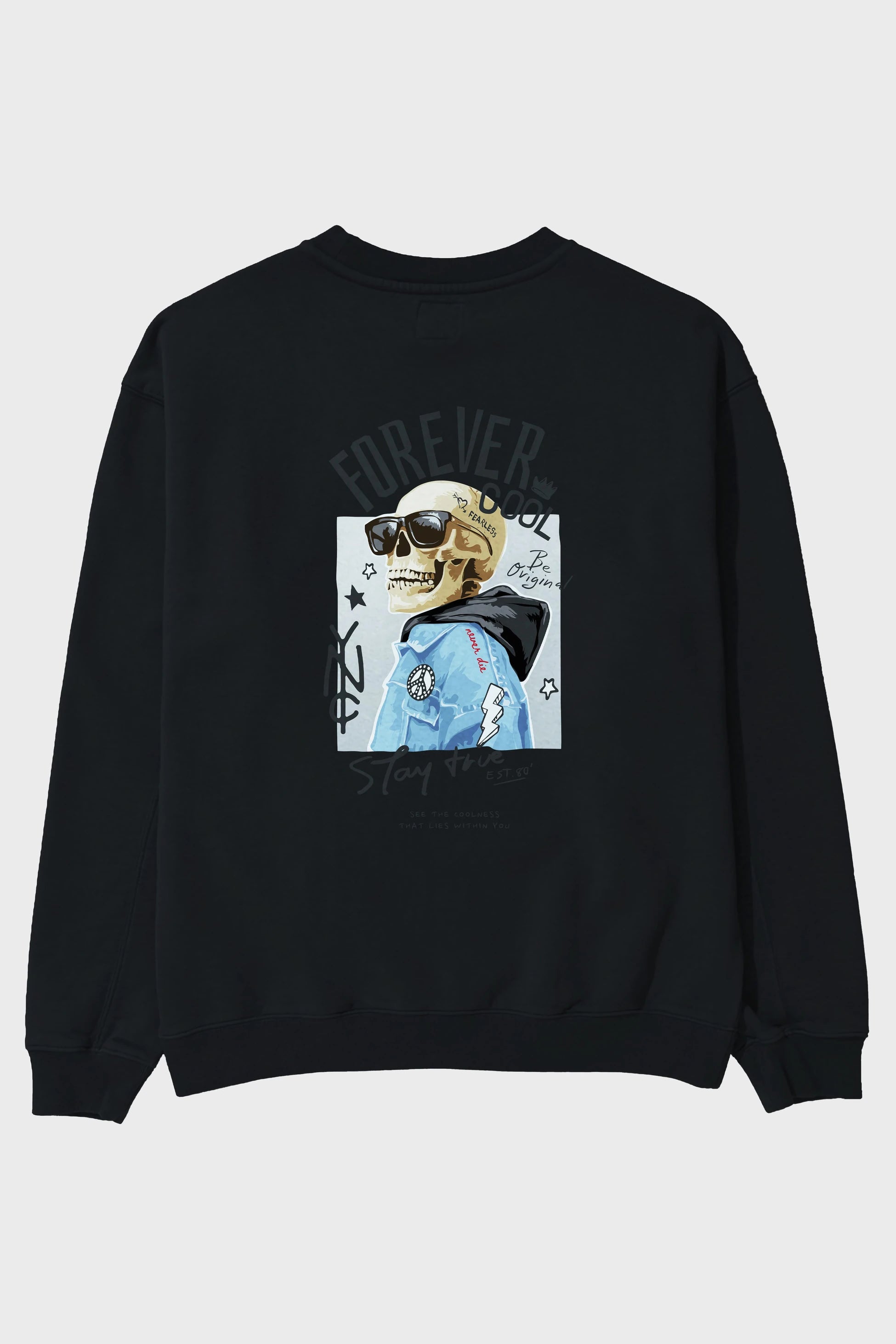Teddy Bear Forever Cool Arka Baskılı Oversize Sweatshirt Erkek Kadın Unisex
