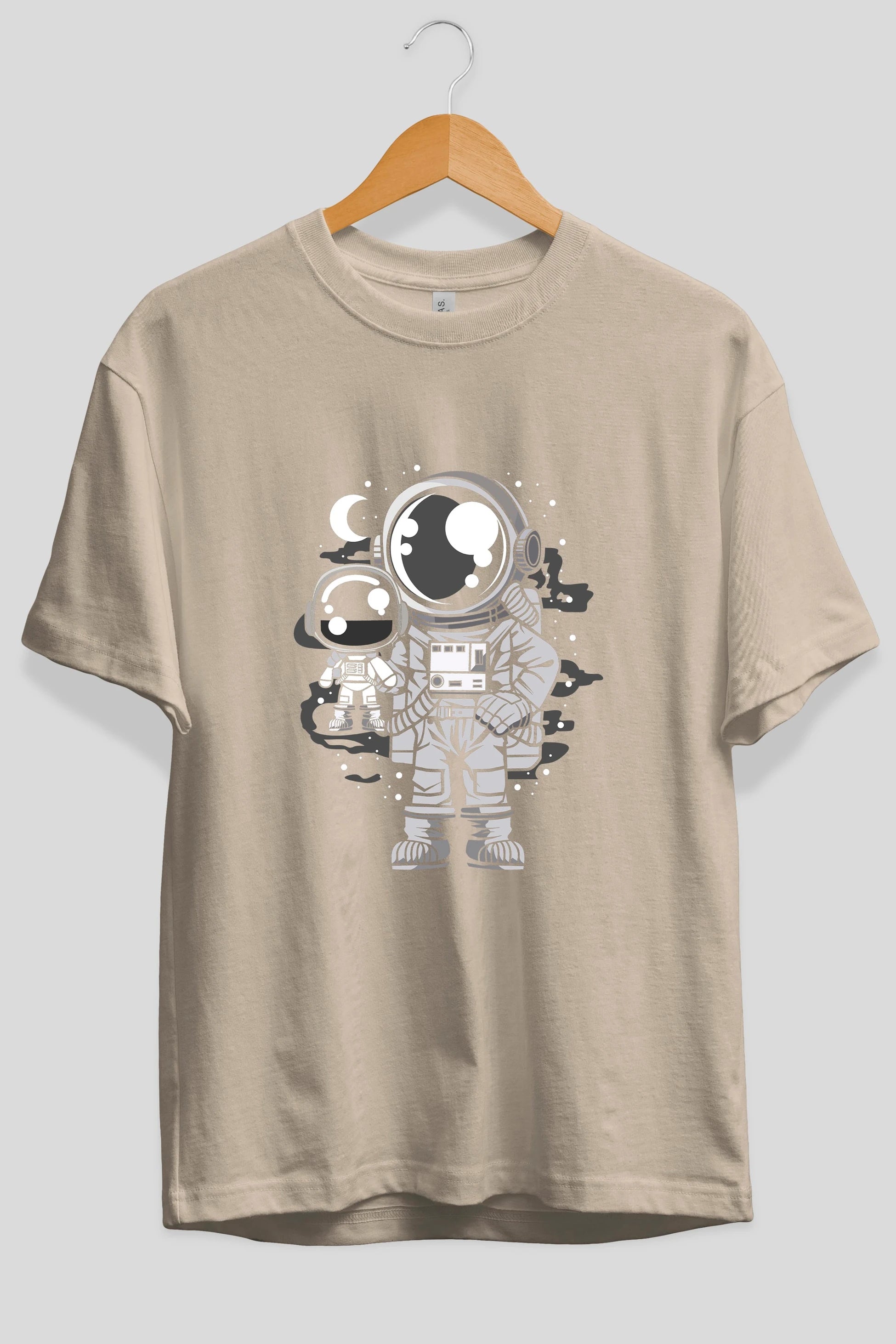 Astronaut And His Doll Ön Baskılı Oversize t-shirt Erkek Kadın Unisex