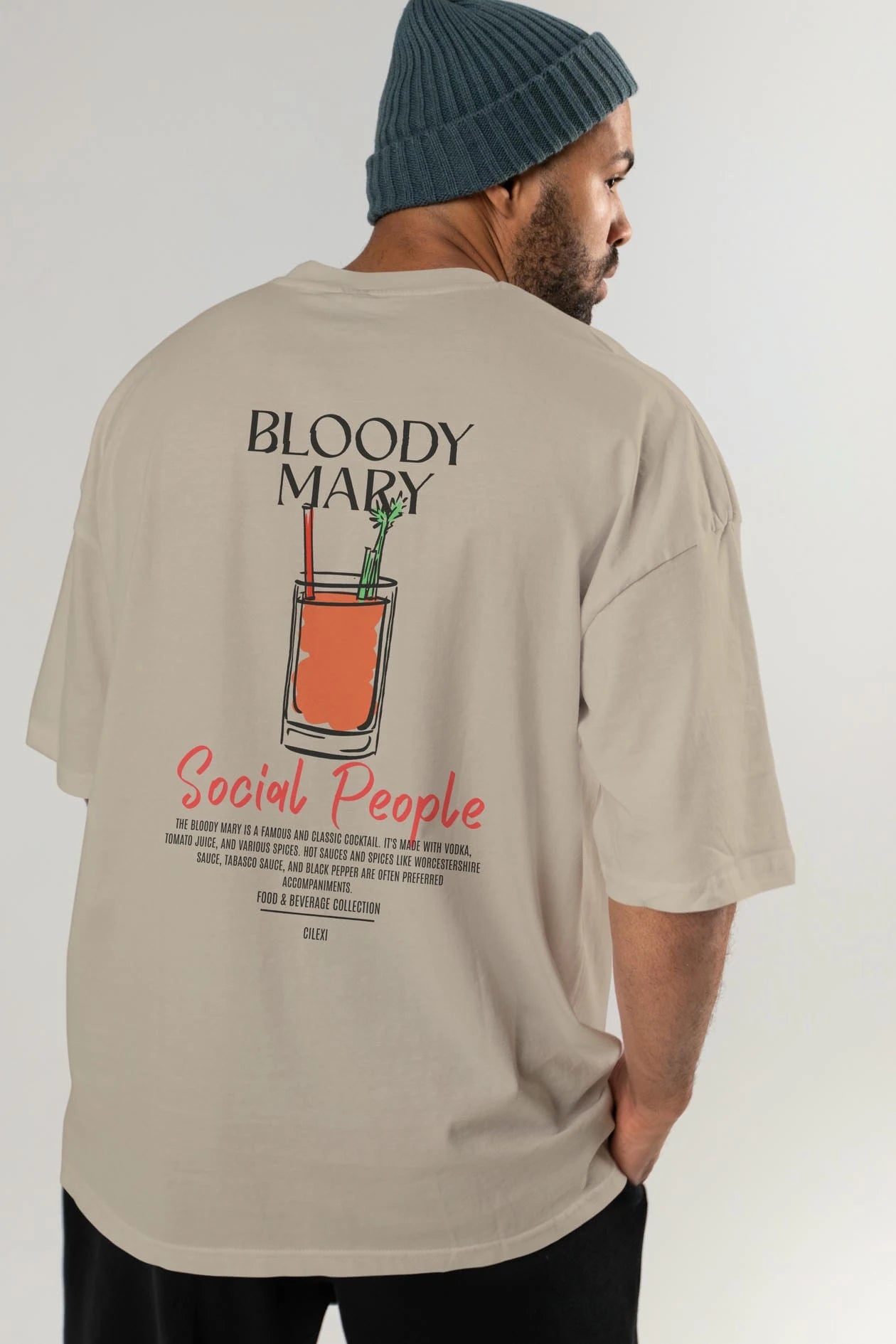 Bloody Mary Kokteyl Serisi Baskılı Oversize t-shirt Erkek Kadın Unisex %100 Pamuk Bisiklet Yaka tişort