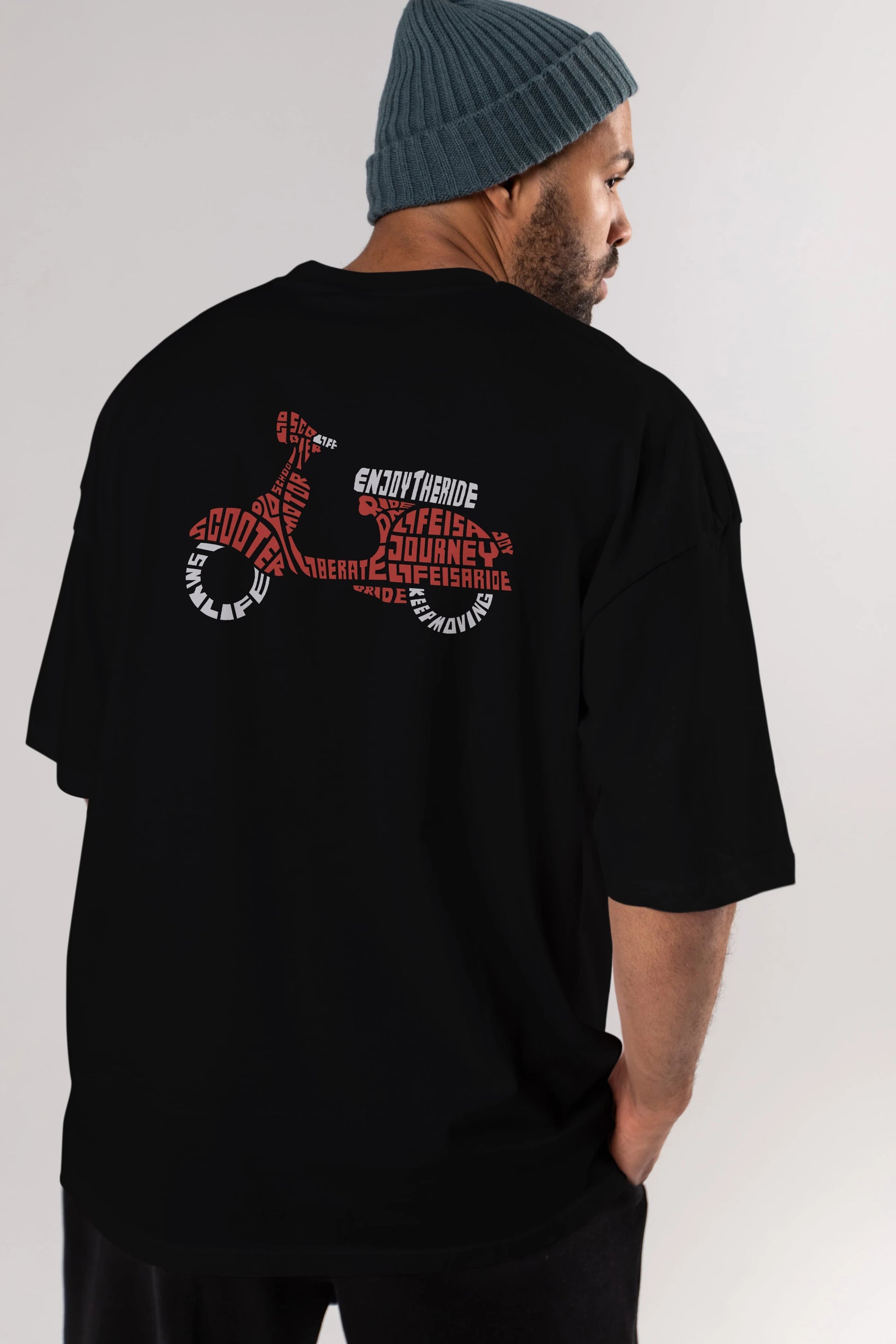 Enjoy The Ride Arka Baskılı Oversize t-shirt %100 pamuk Erkek Kadın Unisex