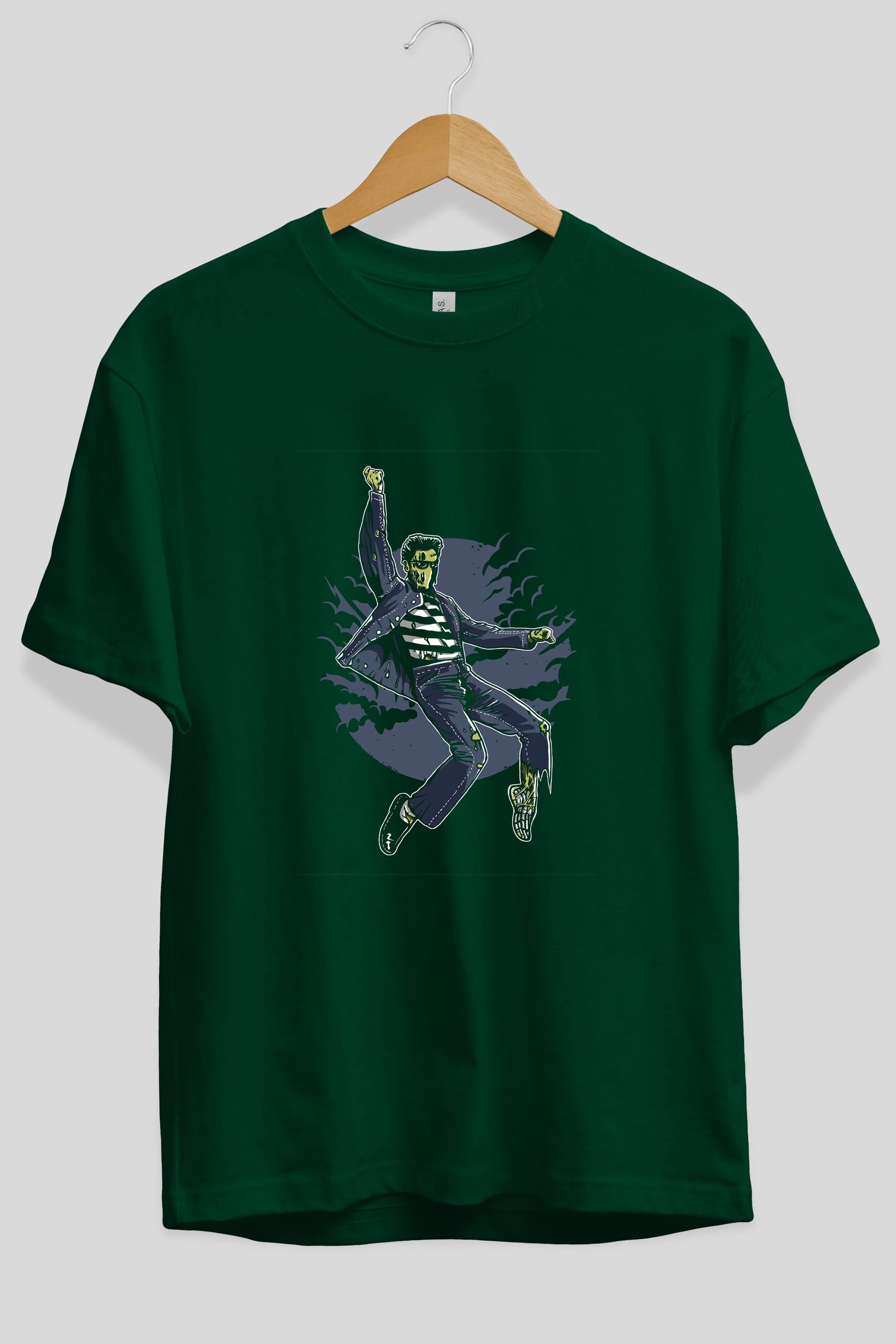 Zombie King Ön Baskılı Oversize t-shirt Erkek Kadın Unisex %100 Pamuk tişort