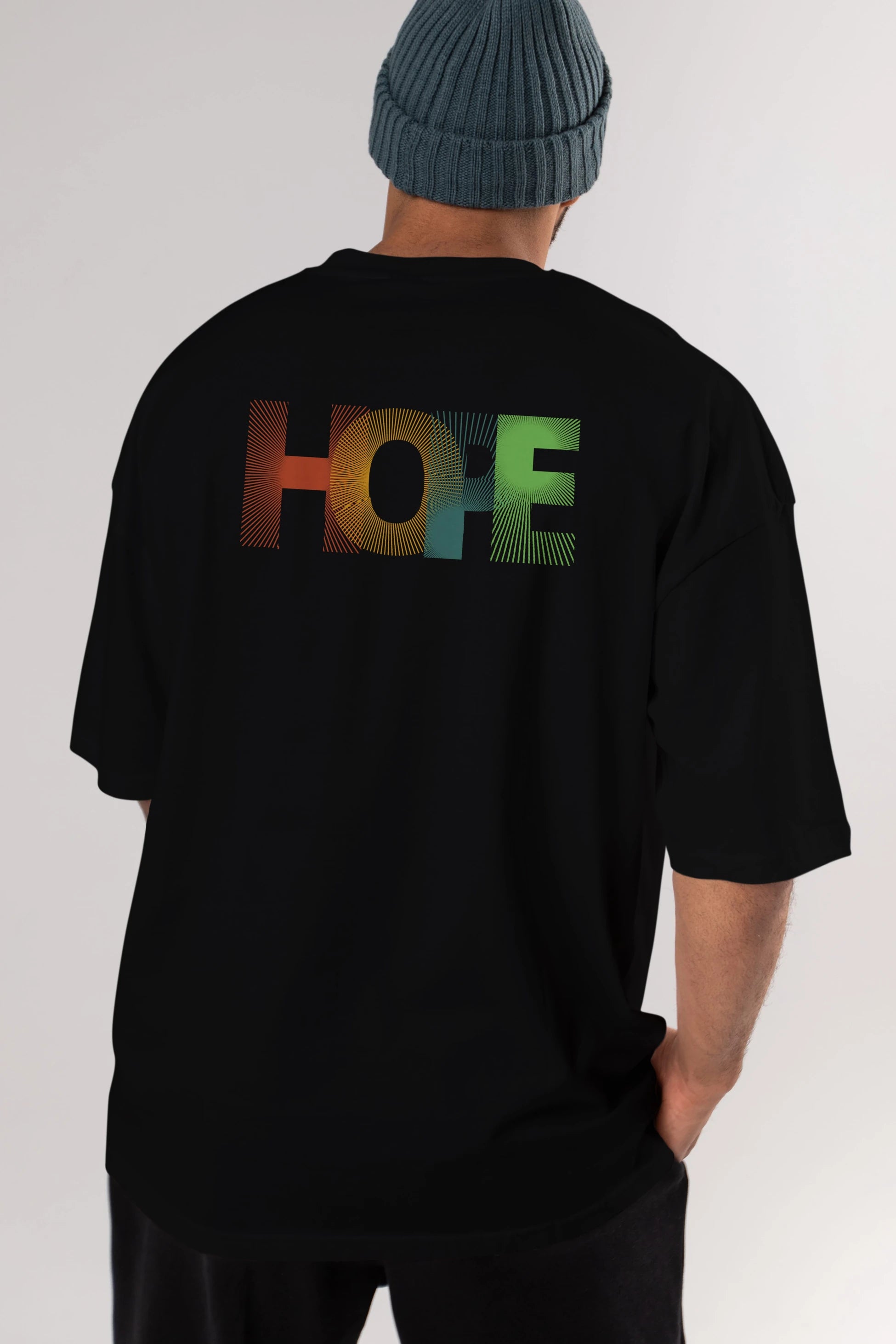 Hope Arka Baskılı Oversize t-shirt Erkek Kadın Unisex