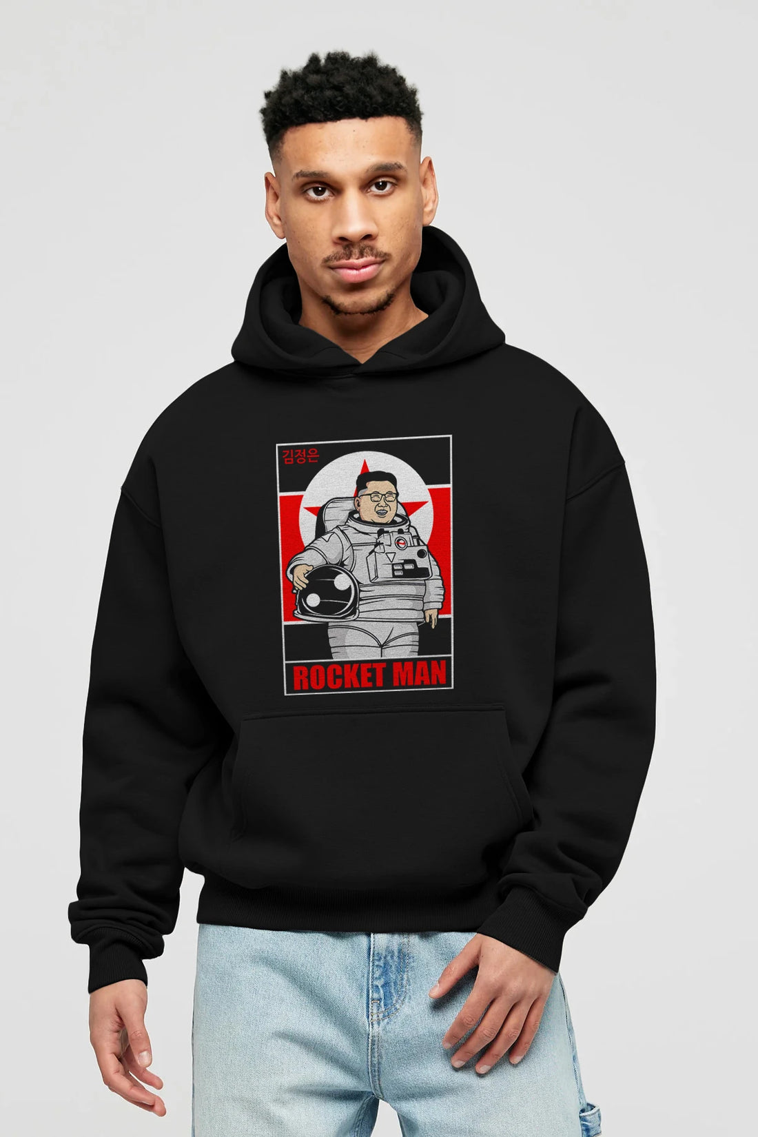 Astronot Kim Ön Baskılı Hoodie Oversize Kapüşonlu Sweatshirt Erkek Kadın Unisex
