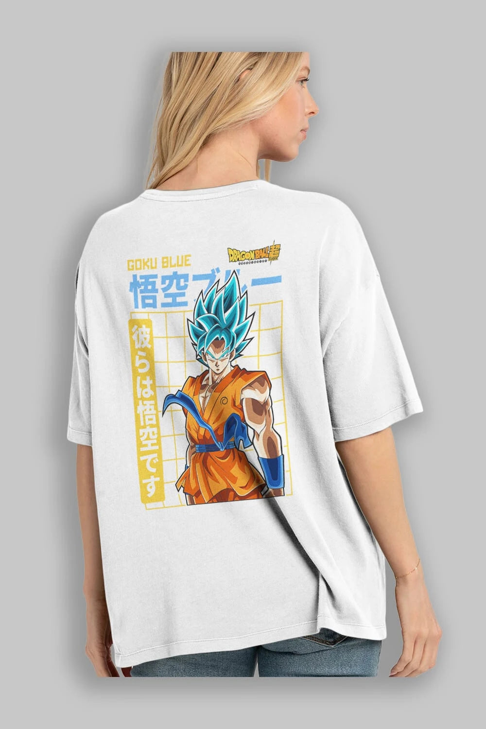 GOKU 1 Anime Arka Baskılı Oversize t-shirt Erkek Kadın Unisex