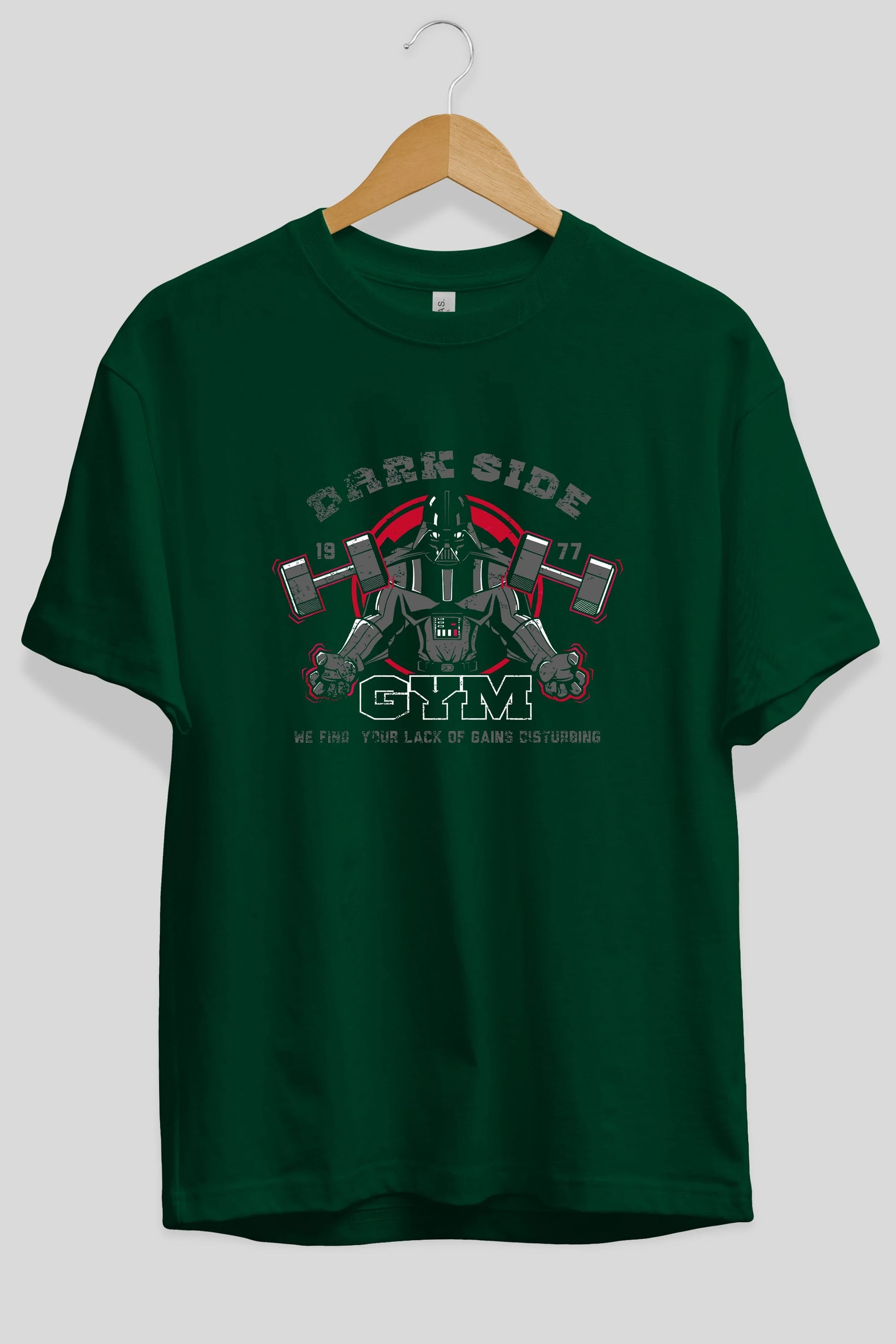 Darth Vader GYM Ön Baskılı Oversize t-shirt Erkek Kadın Unisex %100 Pamuk Bisiklet Yaka tişort