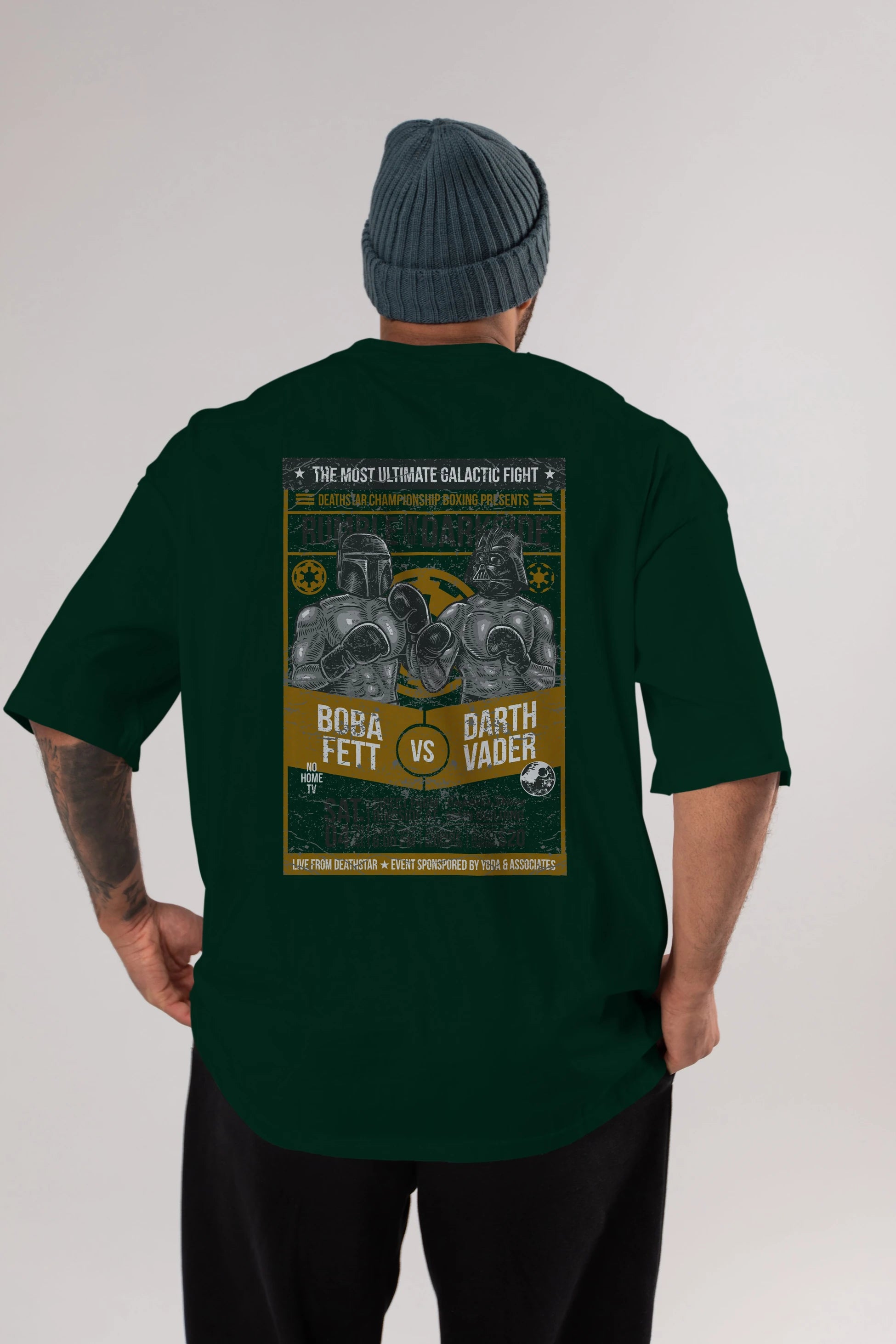 Rumble In The Darkside Arka Baskılı Oversize t-shirt Erkek Kadın Unisex %100 Pamuk