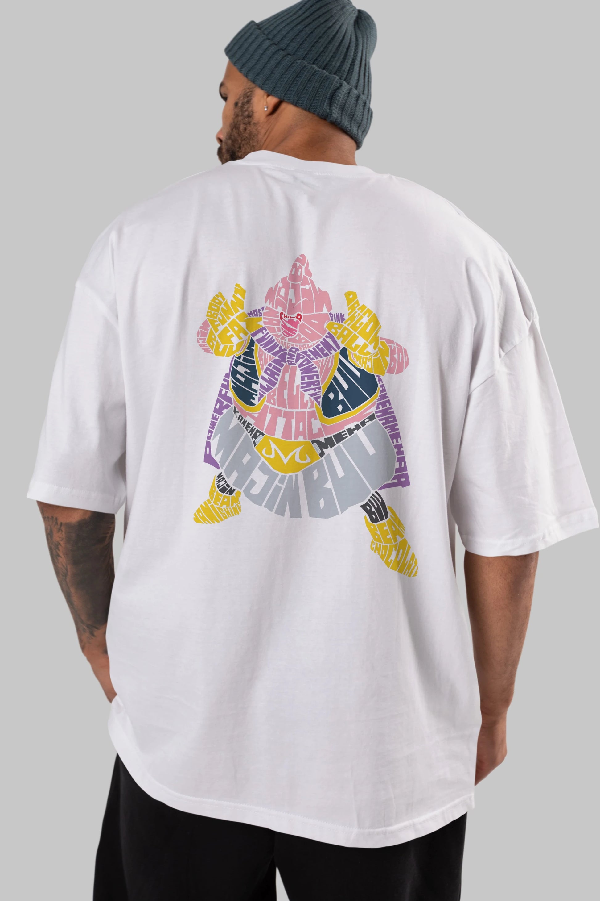 Majin Buu Arka Baskılı Oversize t-shirt %100 pamuk Erkek Kadın Unisex