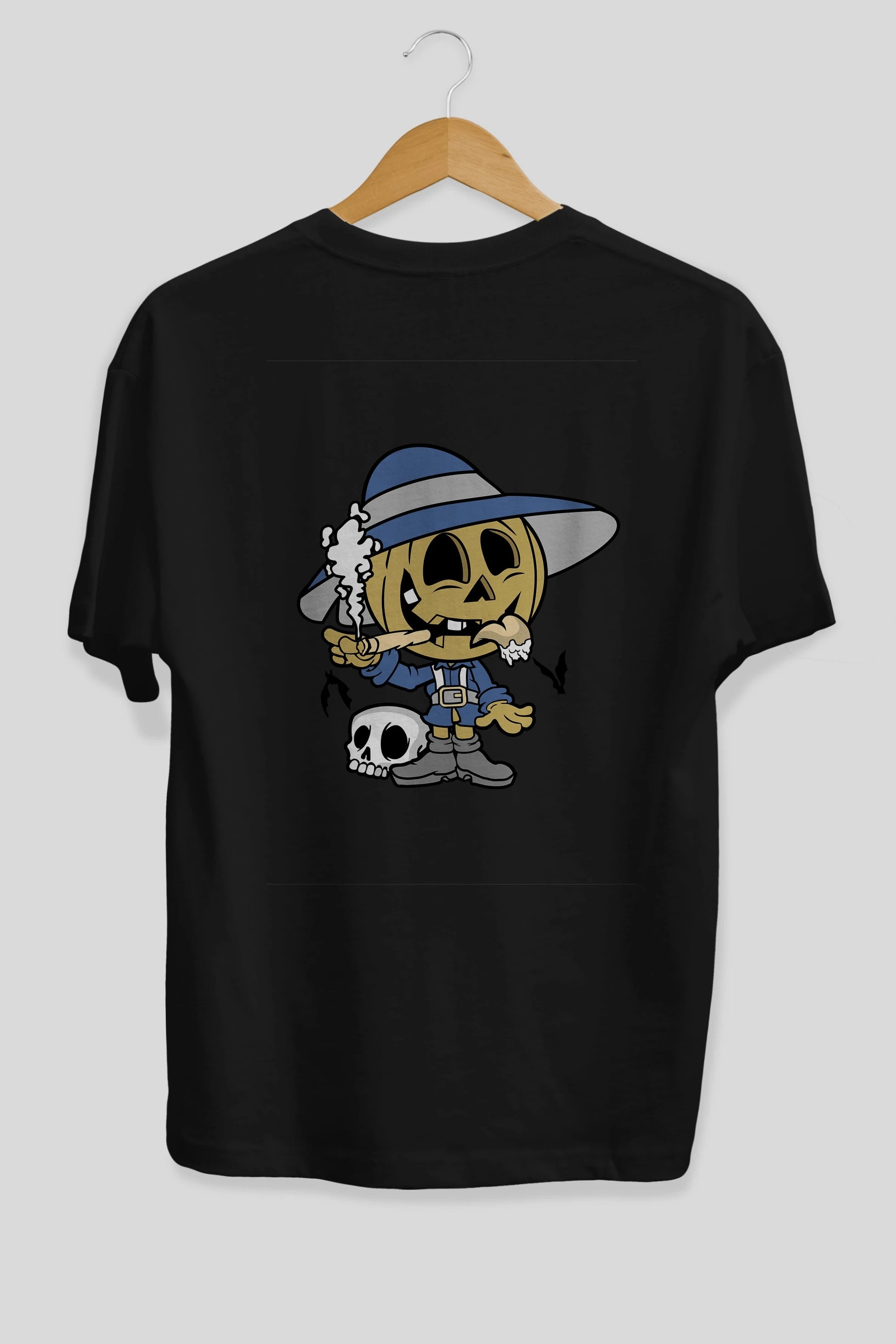 Halloween Kid Arka Baskılı Oversize t-shirt Erkek Kadın Unisex %100 Pamuk tişort