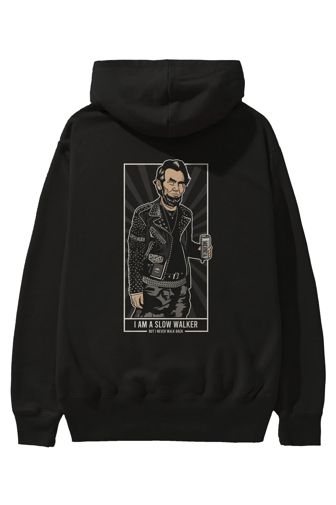 Lincoln Street Punk Arka Baskılı Hoodie Oversize Kapüşonlu Sweatshirt Erkek Kadın Unisex