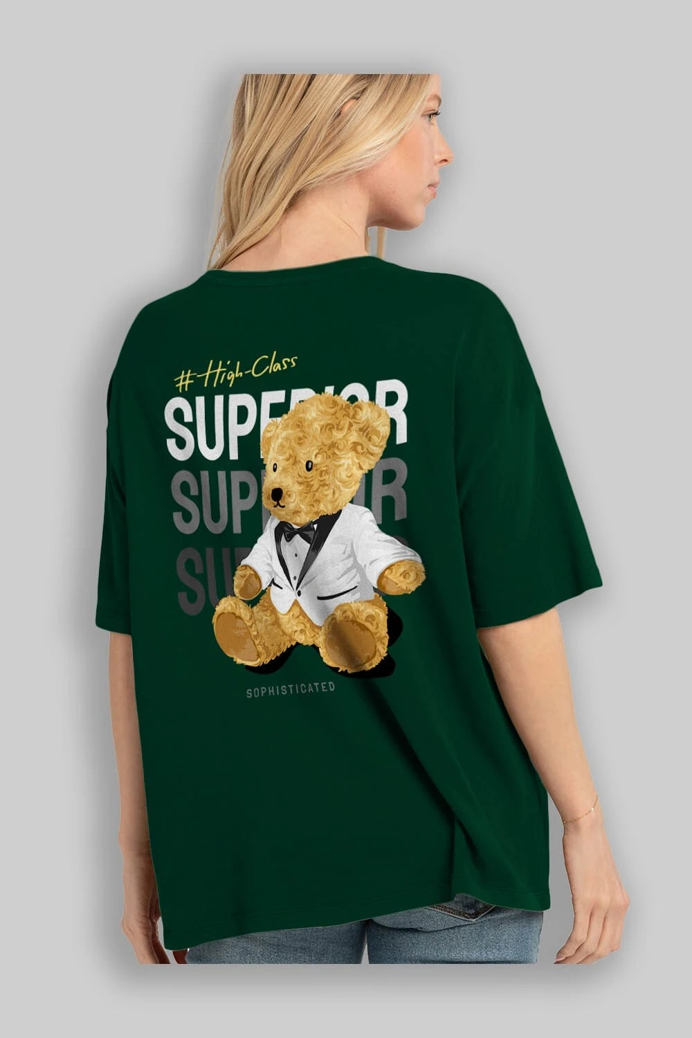 Teddy Bear Superior Arka Baskılı Oversize t-shirt Erkek Kadın Unisex %100 Pamuk