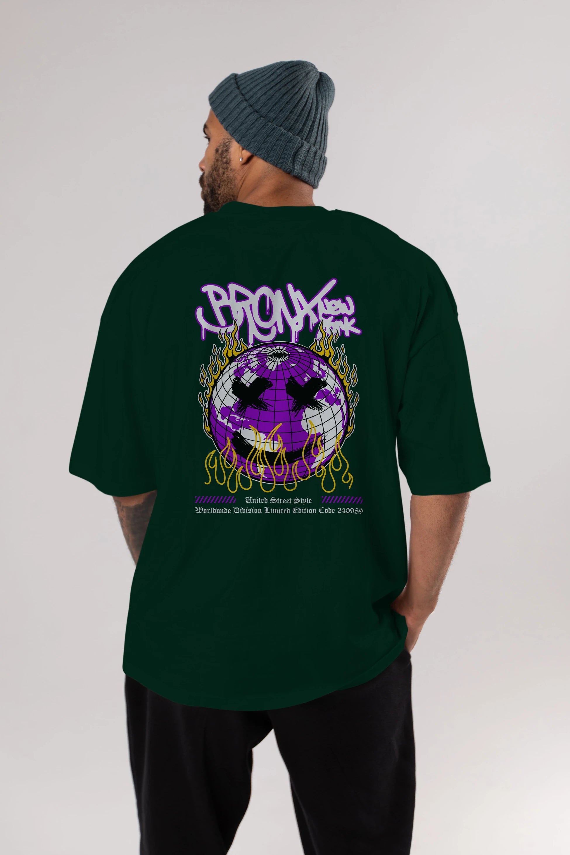 Bronx New York Arka Baskılı Oversize t-shirt Erkek Kadın Unisex