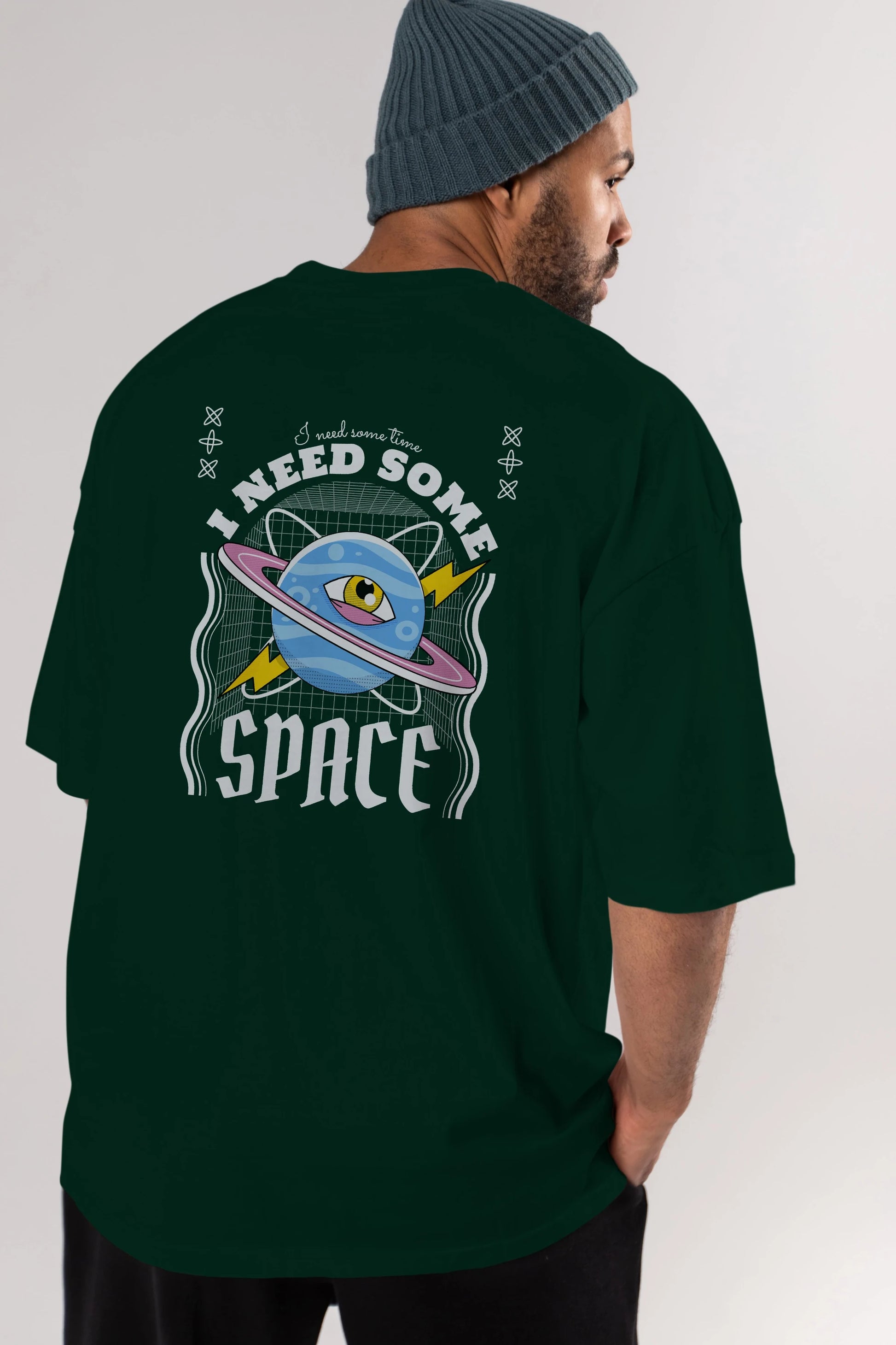 I Need Some Space Arka Baskılı Oversize t-shirt Erkek Kadın Unisex