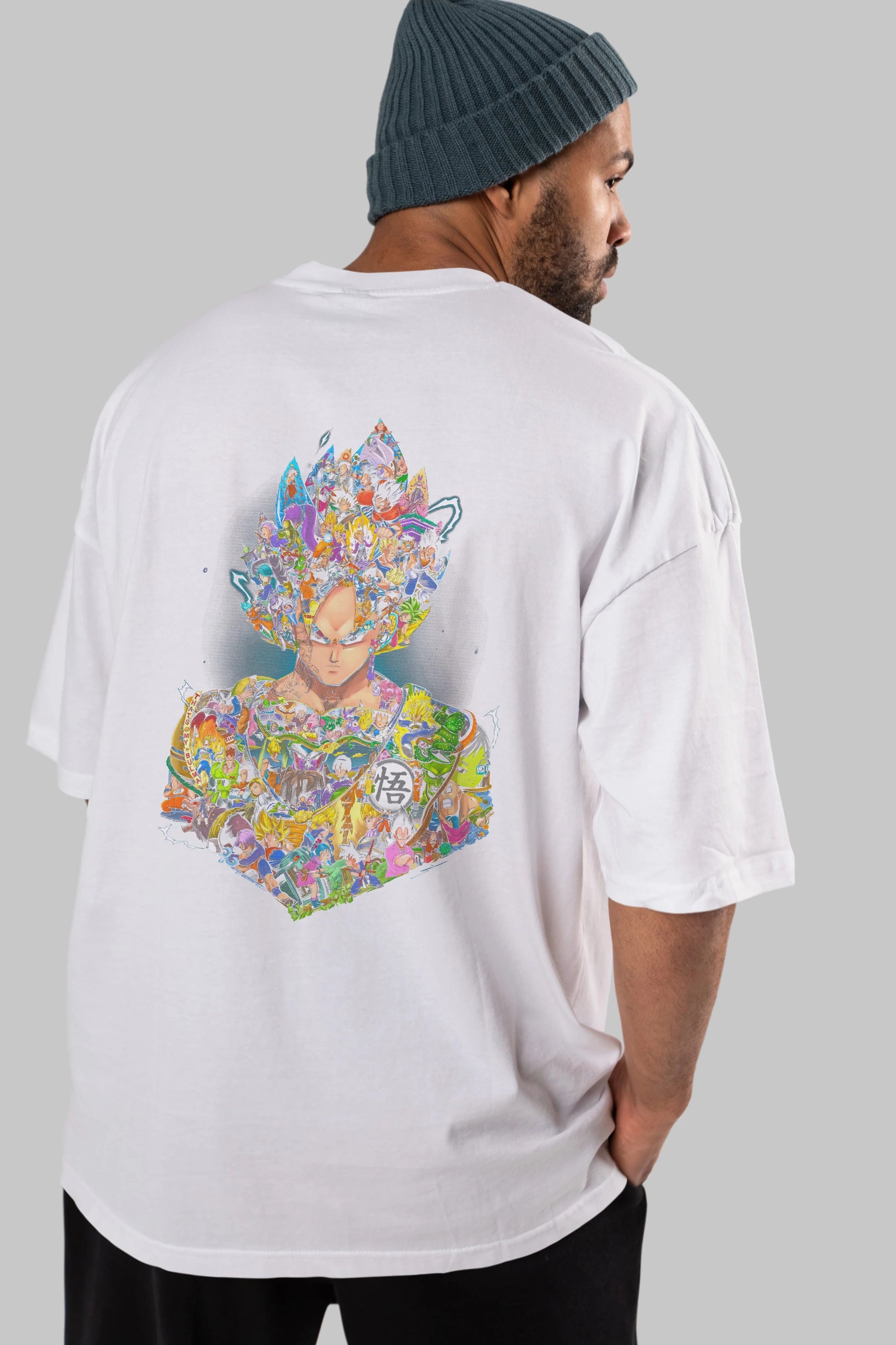 DRAGON BALL ART Anime Arka Baskılı Oversize t-shirt Erkek Kadın Unisex
