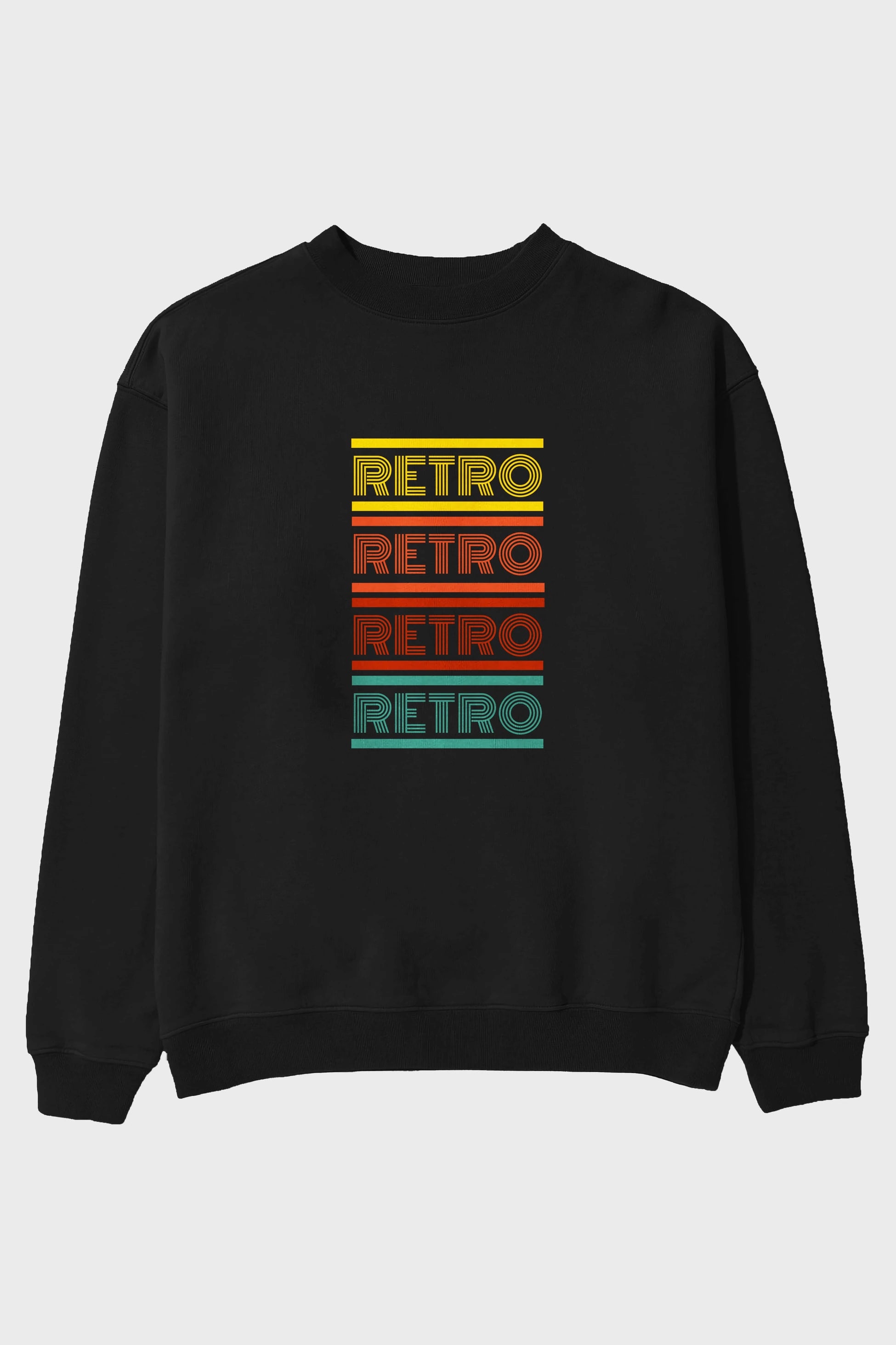 Retro Yazılı Ön Baskılı Oversize Sweatshirt Erkek Kadın Unisex