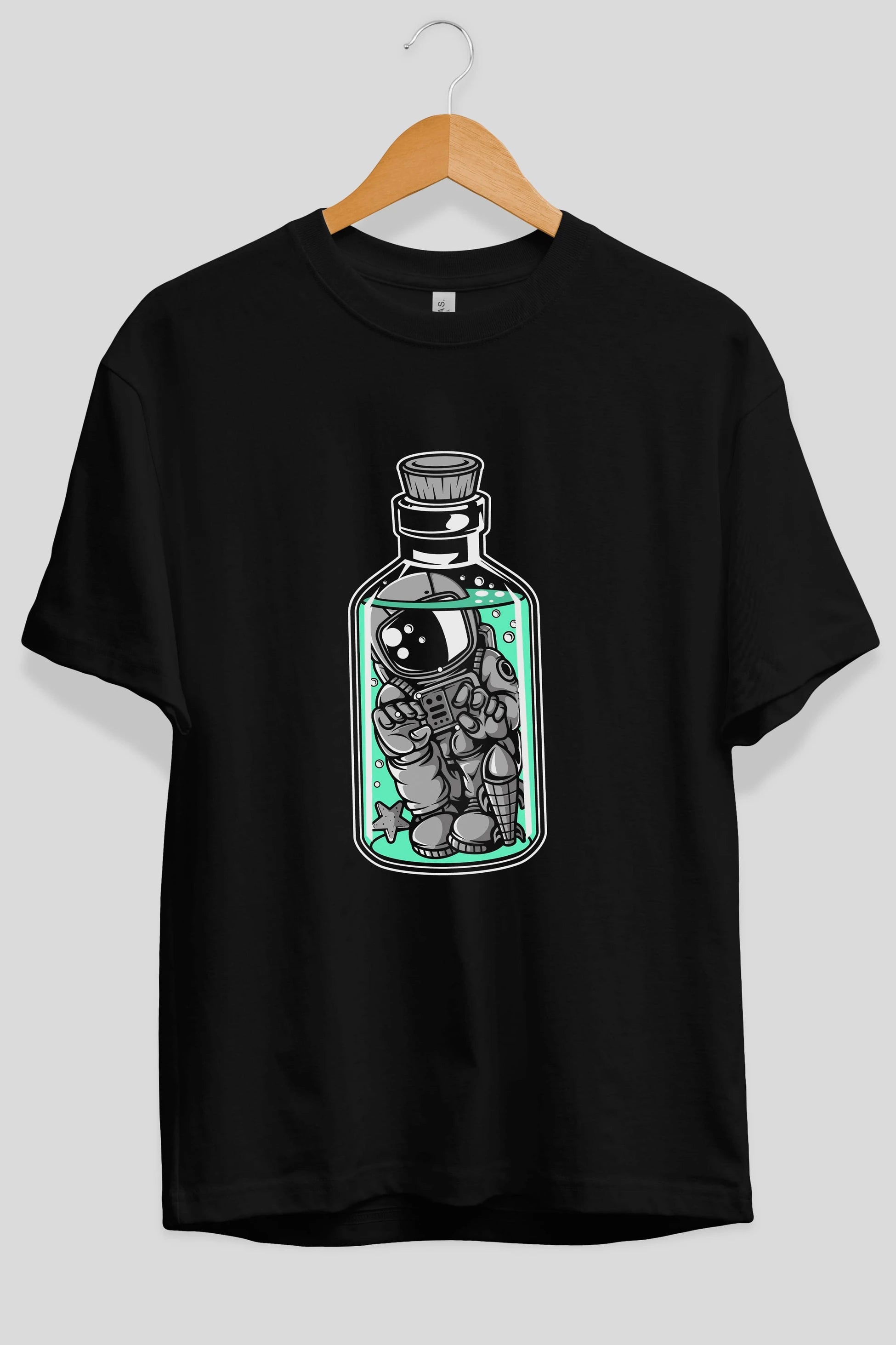 Astronaut in The Bottle Ön Baskılı Oversize t-shirt Erkek Kadın Unisex
